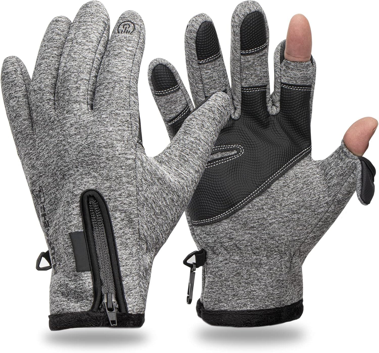 QualyQualy Fishing Gloves Cold Winter Gloves Windproof Warm Fleece Gloves for Men Ice Fishing Hunting Photography Hiking