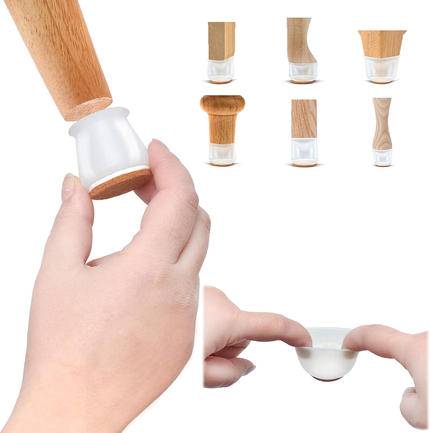 Chair Leg Floor Protectors - (32pcs) - Chair Leg Caps - Felt Furniture Pads for Hardwood Floors - Sliders for Chair Legs to Prevent Scratches