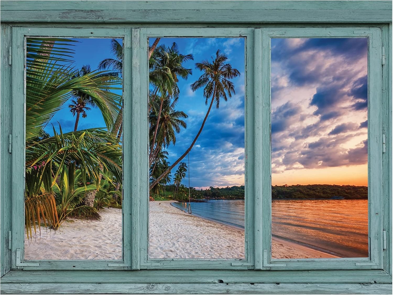 wall26 - Gorgeous Sunset on a Tropical Island Beach Vacation - Wall Mural, Removable Sticker, Home Decor - 36x48 inches