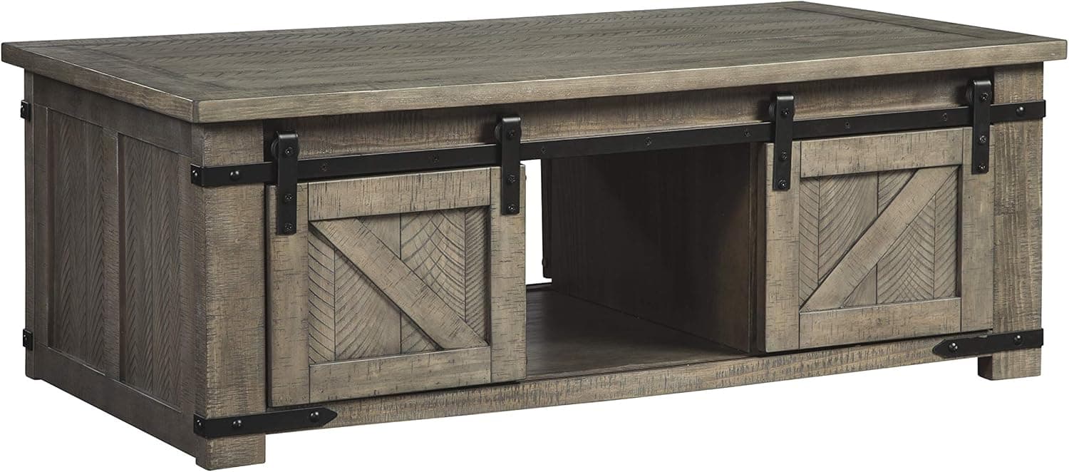 Signature Design by Ashley Aldwin Rect Storage Cocktail Table Gray