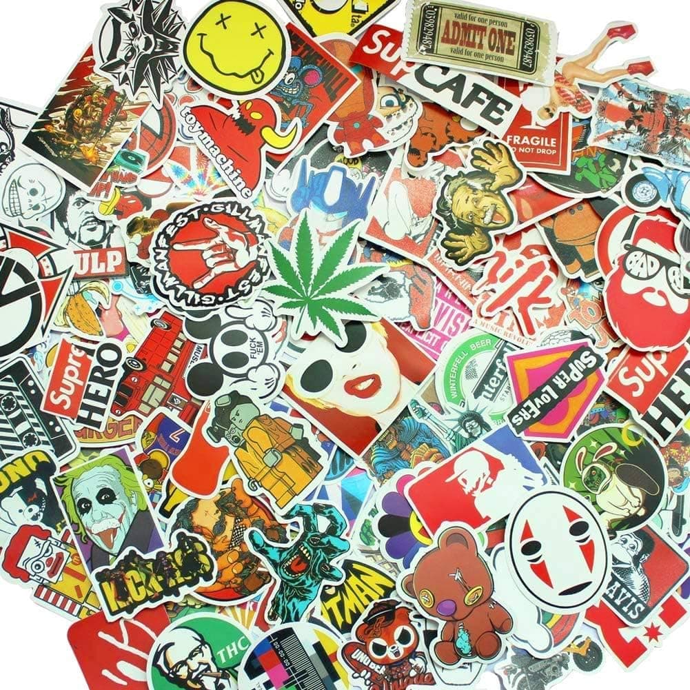 Laptop Stickers 100 pcs Random Sticker Pack Car Stickers Motorcycle Bicycle Luggage Decal Graffiti Patches Skateboard Waterproof Stickers (100Pcs)