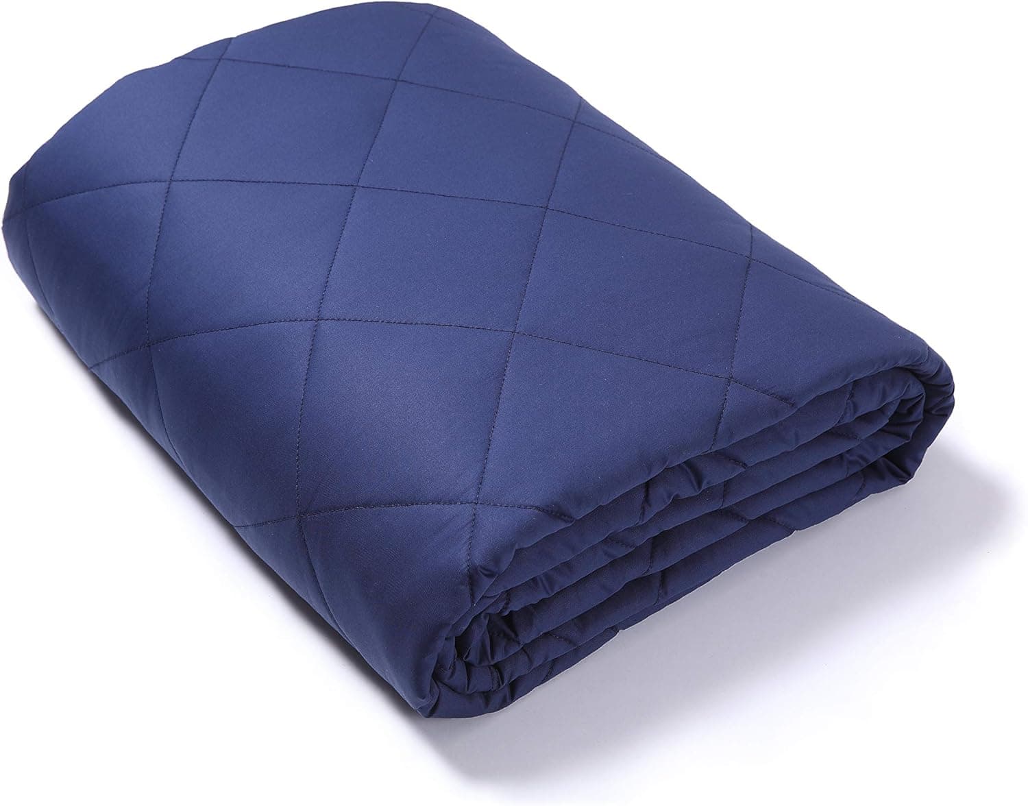 Nicdre 48x72 Weighted Blanket 15lb Navy for Adult Kids Women Men , Natural Calm , Enjoy Sleeping All-Season , Egyption Cotton with Glass Beads , Fit Twin