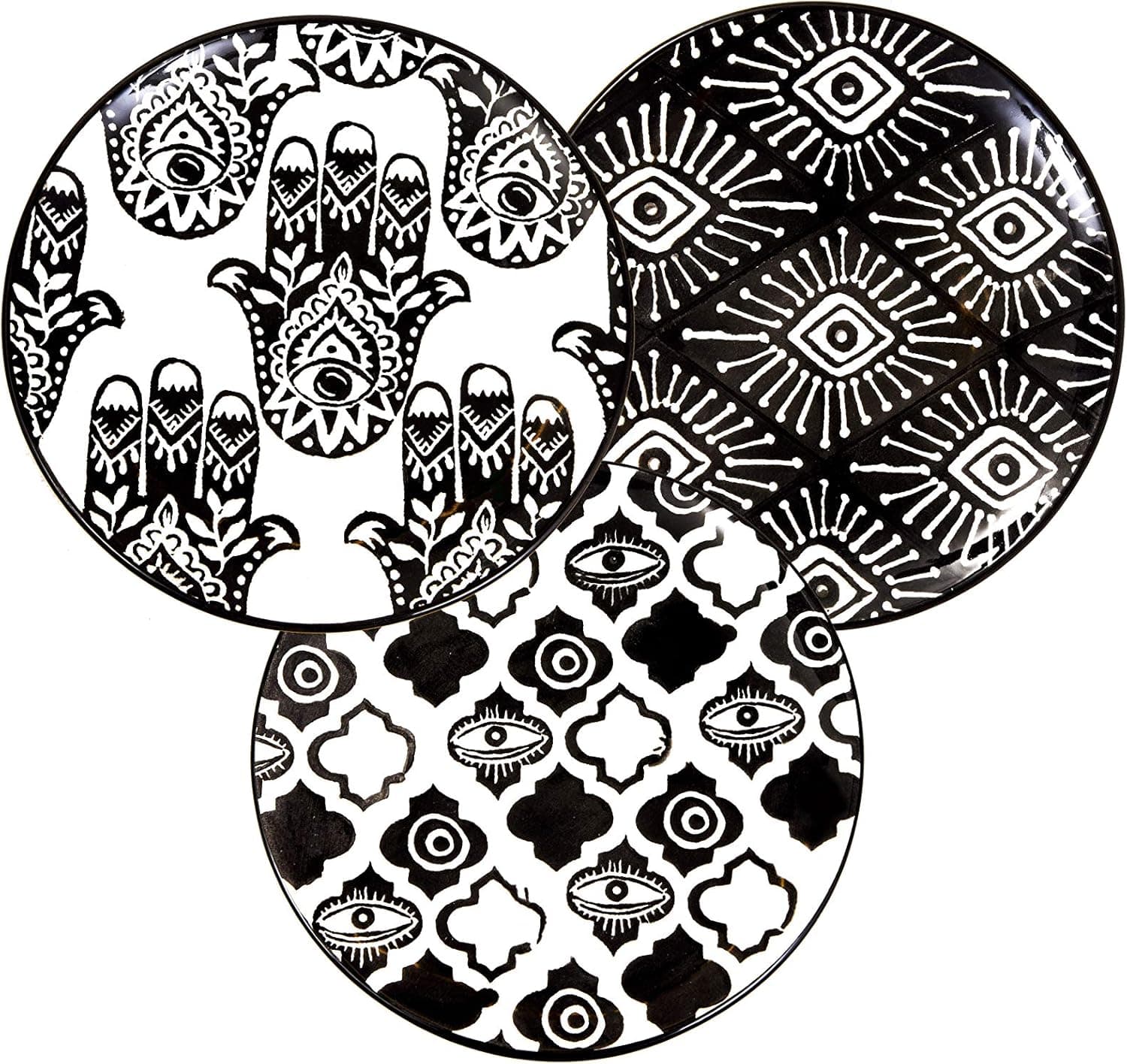 MRT Hand Made Ceramic Plates Set (Eye), 7.8 in - Set of 6 pcs - Dinner, Salad, Appetizer, Dessert Plate, Microwave, Oven, and Dishwasher Safe, Scratch Resistant
