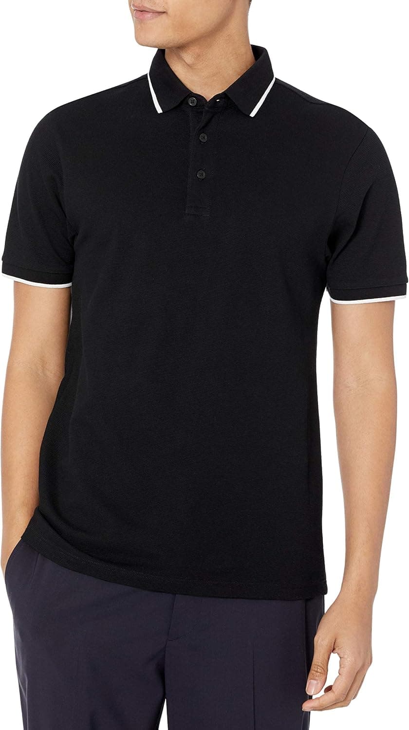 Lovert Premium Organic Cotton Polo Shirts for Men - Plain Short Sleeve Textured Jersey with Collar - Regular Fit
