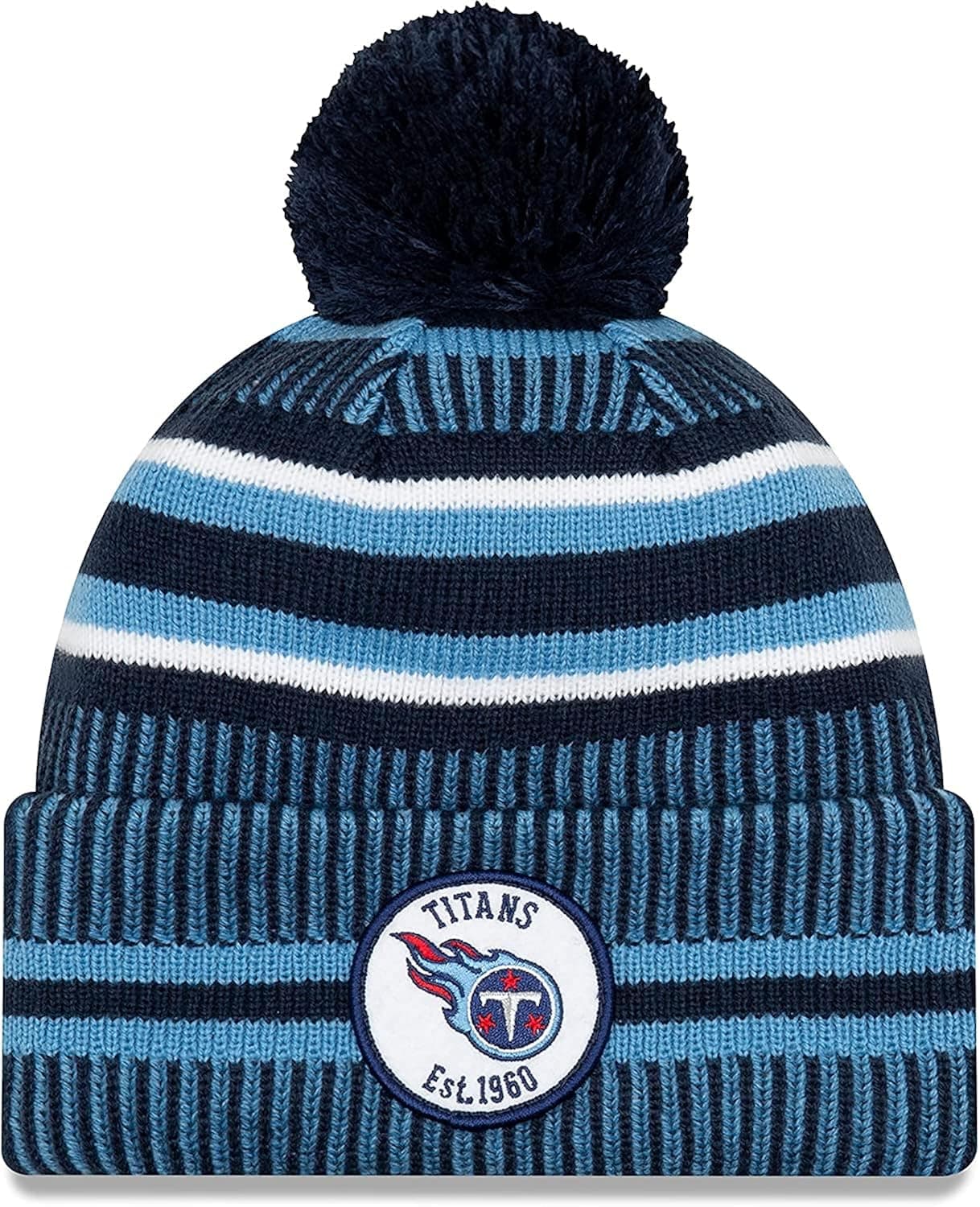 New Era Authentic Collection Titans Sideline Cold Weather Cuffed Knit Beanie Skully Cap Hat One Size Fit Most