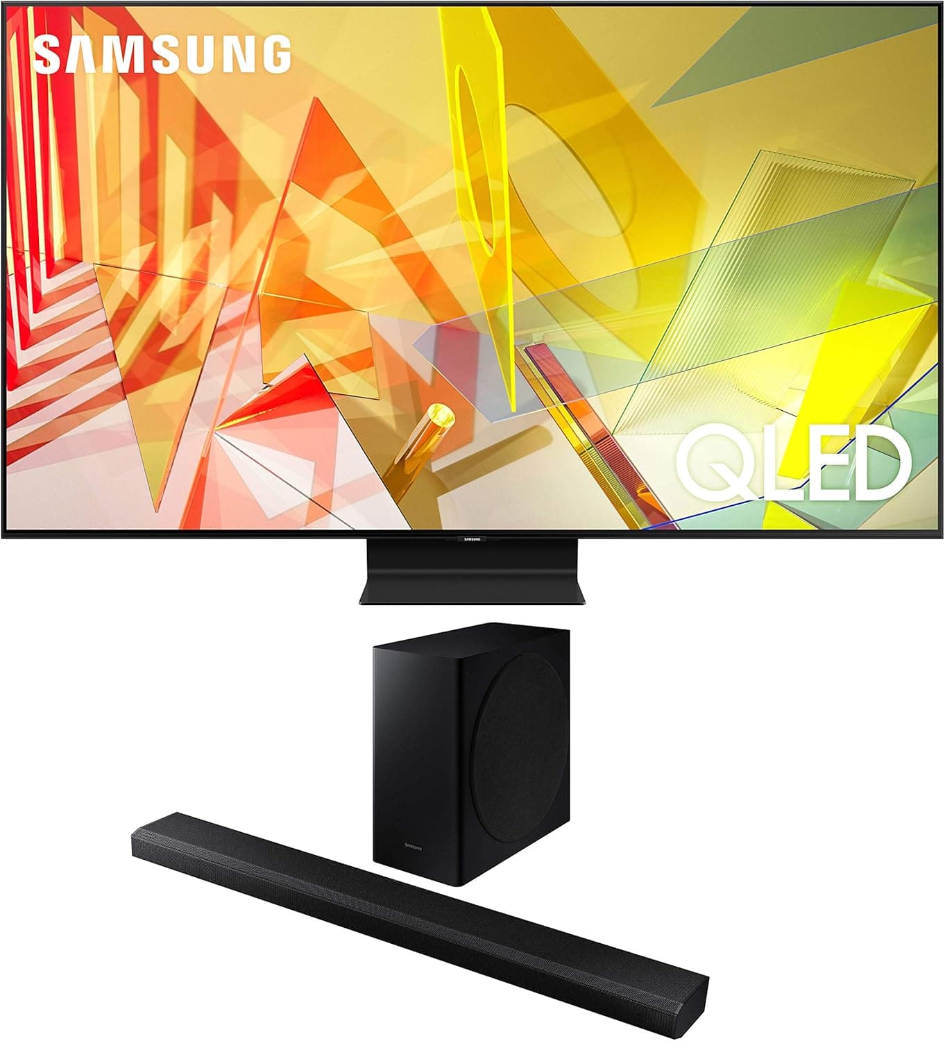 Samsung QN65Q90TA 65" 4K Ultra High Definition Smart QLED TV with a Samsung HW-Q800T 3.1.2 Ch Dolby Atmos Soundbar and Wireless Subwoofer (2020)