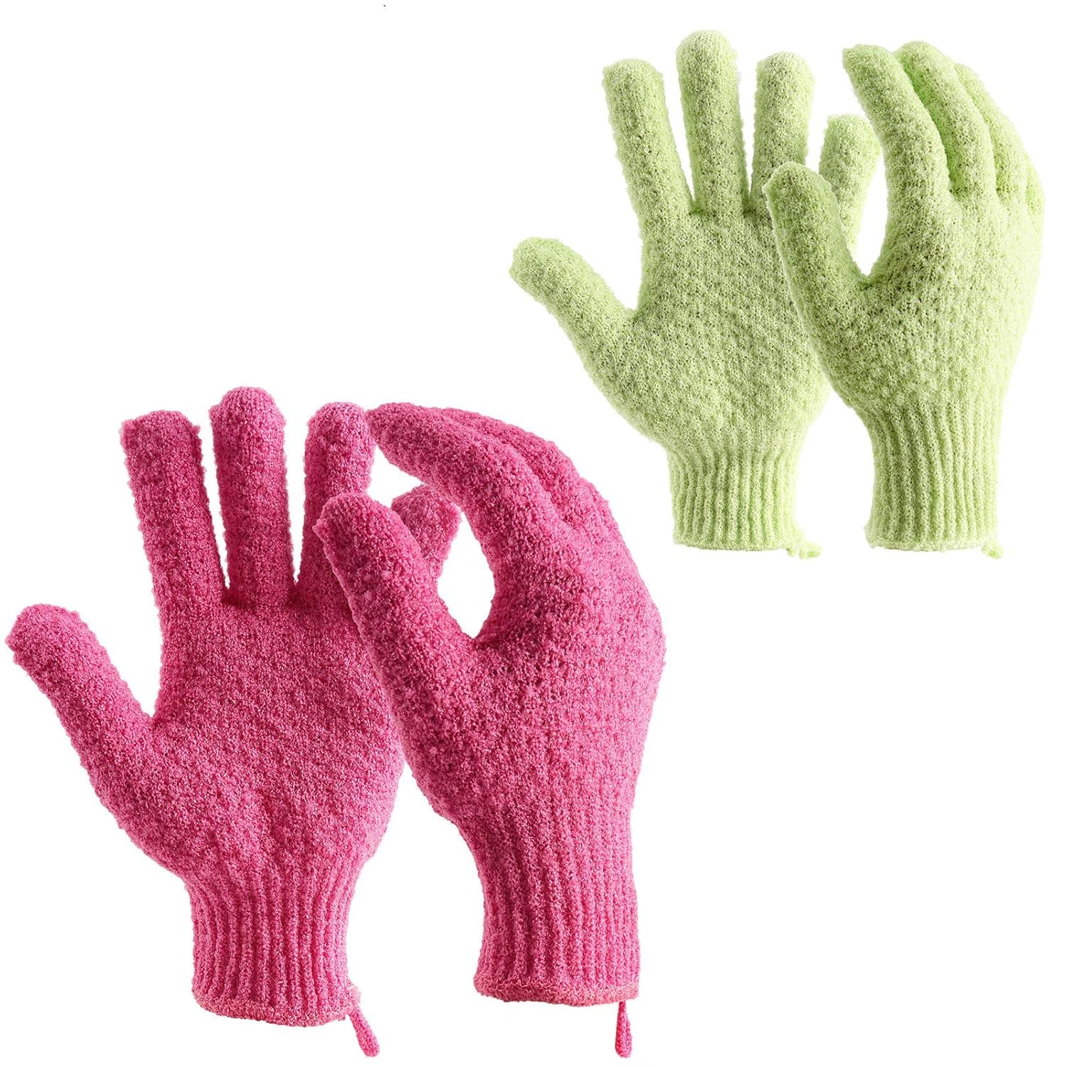 CAREHOOD Shower Exfoliating Gloves for Bath - Large Heavy Body Exfoliating Glove Scrubber for Scrubbing, Remove Dead Skin, Exfoliator