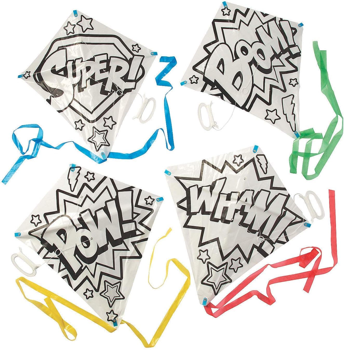 Color Your Own Superhero Kites (Set of 12) Crafts for Kids and Fun Home Activities