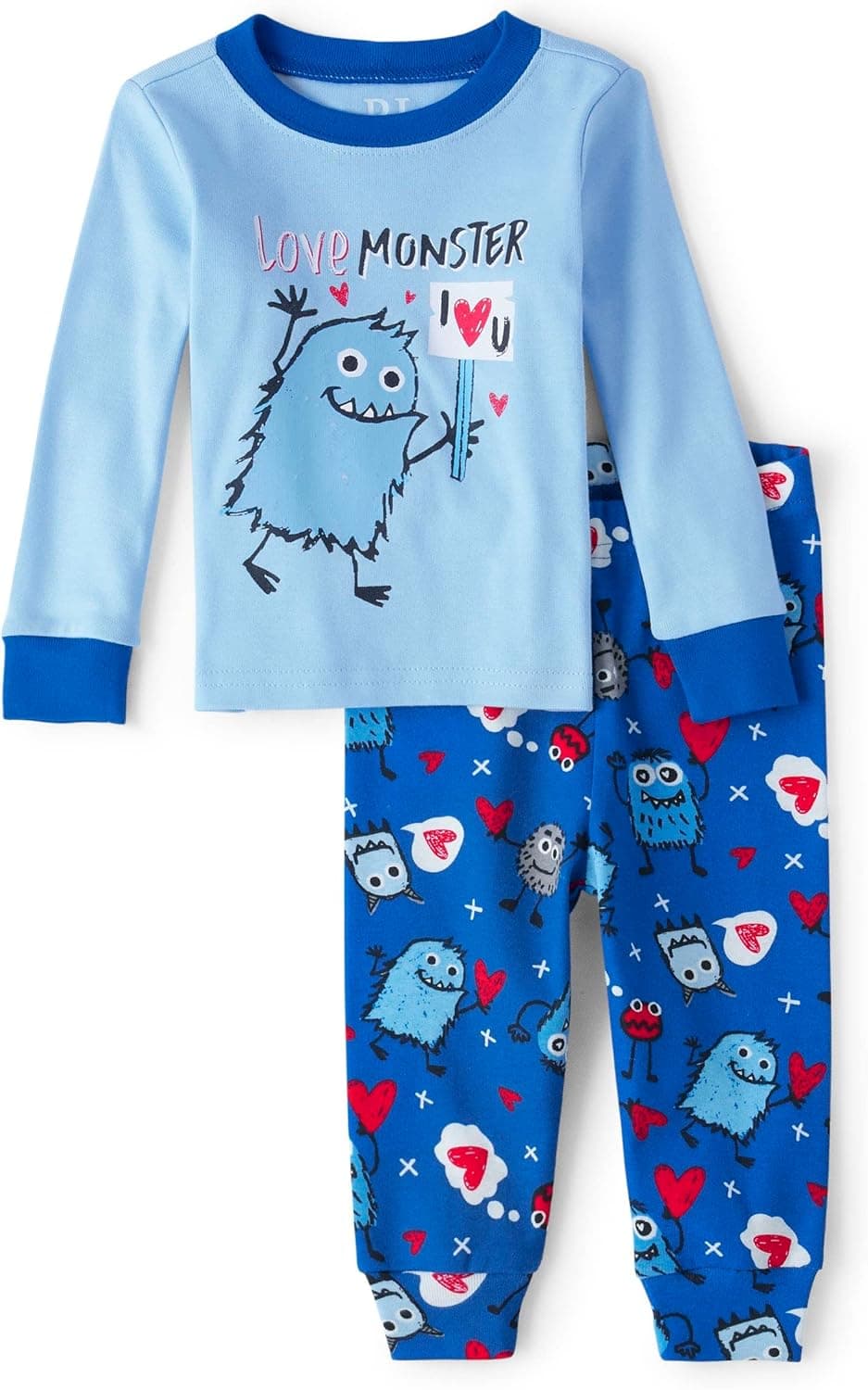 The Children's Place Boys' Long Sleeve Top and Pants Snug Fit 100% Cotton 2 Piece Pajama Sets