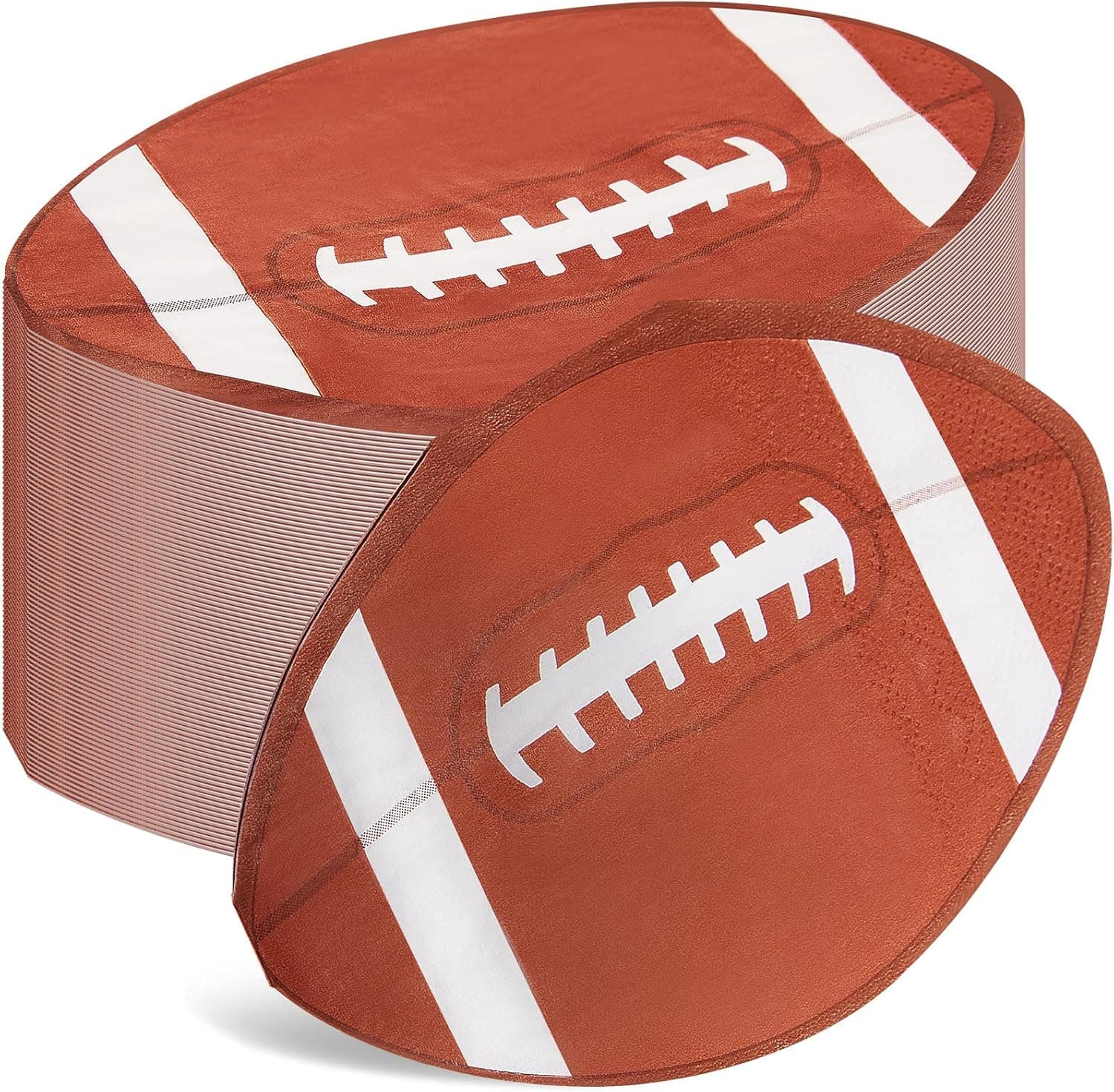 120 Pack 6.3X 3.7 Inches Football Party Napkins Football Shape Paper Napkins Disposable Football Napkins Football Cocktail Napkins Tableware for Sports Theme Party Birthday