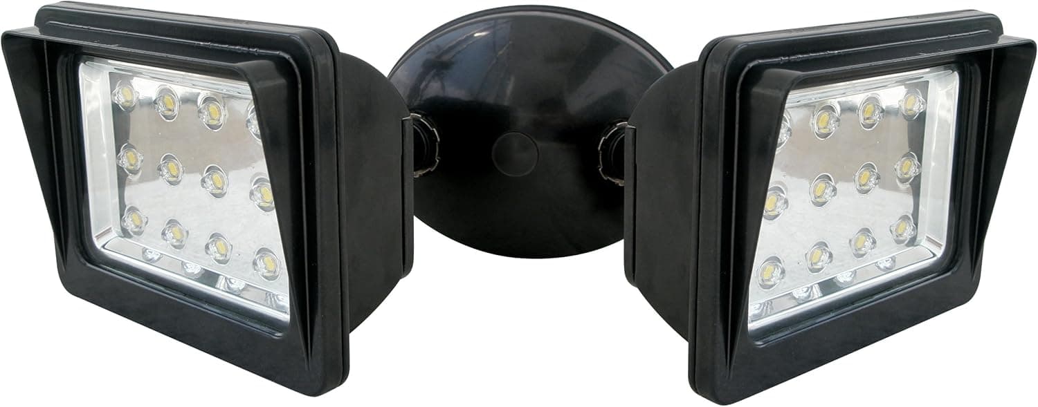 Designers Edge L1674BR 18-LED Double Head Flood Light with Wall Mount, Bronze