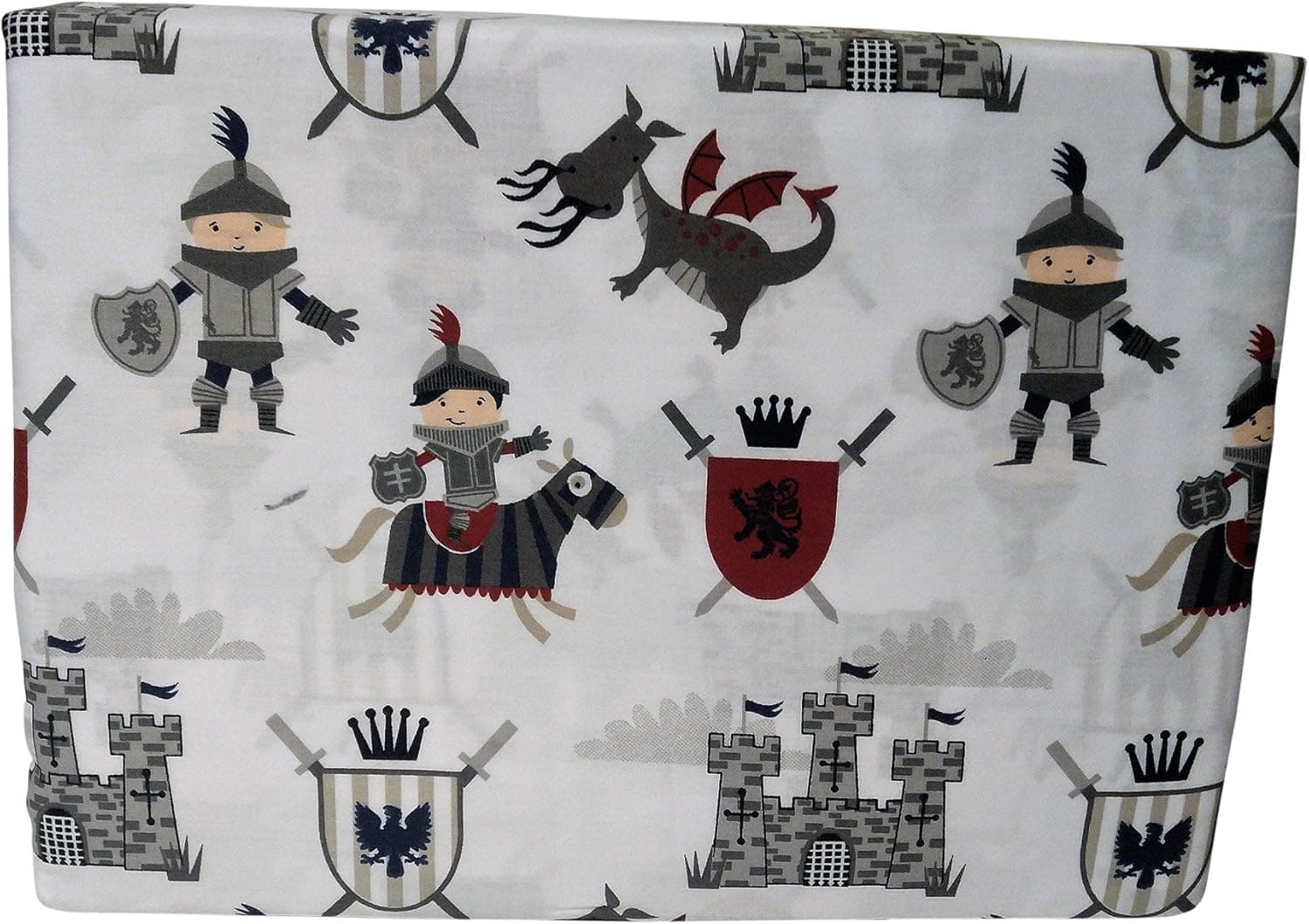 Authentic Kids Medieval 4 Piece 100% Cotton Sheet Set (Knights, Castles, Dragons & Shields) (Full)