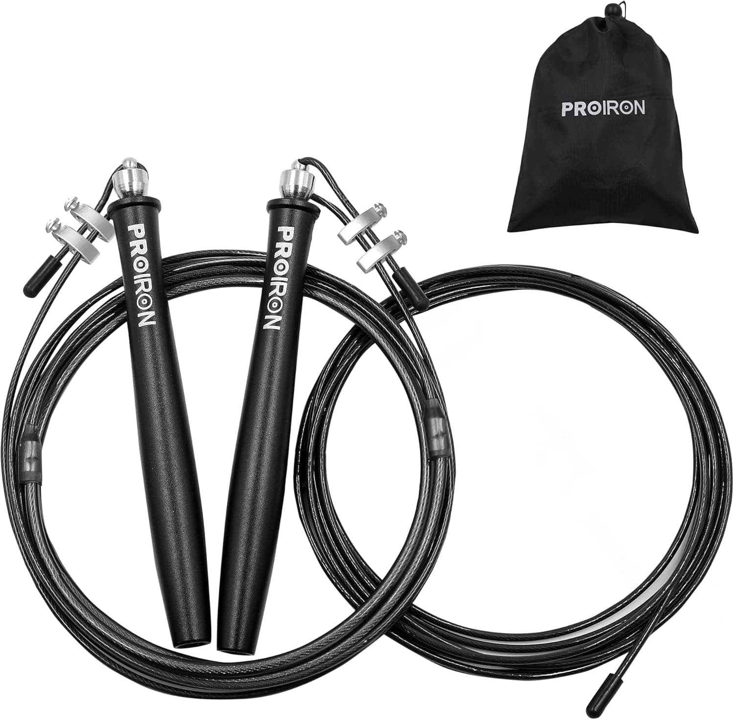 PROIRON High Speed Jump Rope, Double Ball-Bearings Fast Skipping Rope, 360 Degree Spin Tangle-Free Jumping Ropes, 2 Adjustable Speed Rope Cables for Crossfit Training, Boxing, MMA Workouts