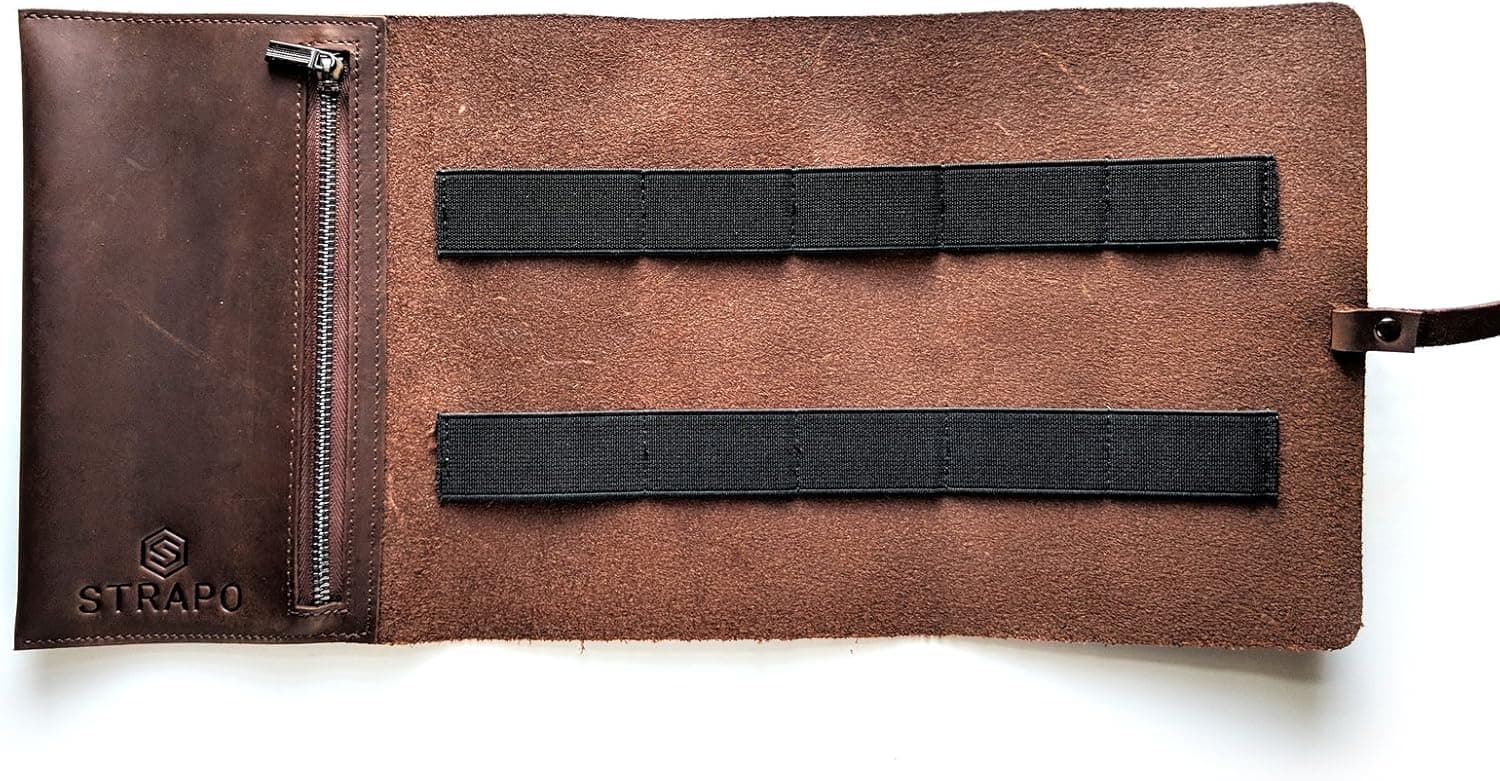 Valmor Genuine Leather Accessory Pouch – Handmade Leather Cord Organizer for Men and Women – Durable Electronic Gadgets Carrying Case for Chargers, Earphones, Keys, Memory Cards and Other Small