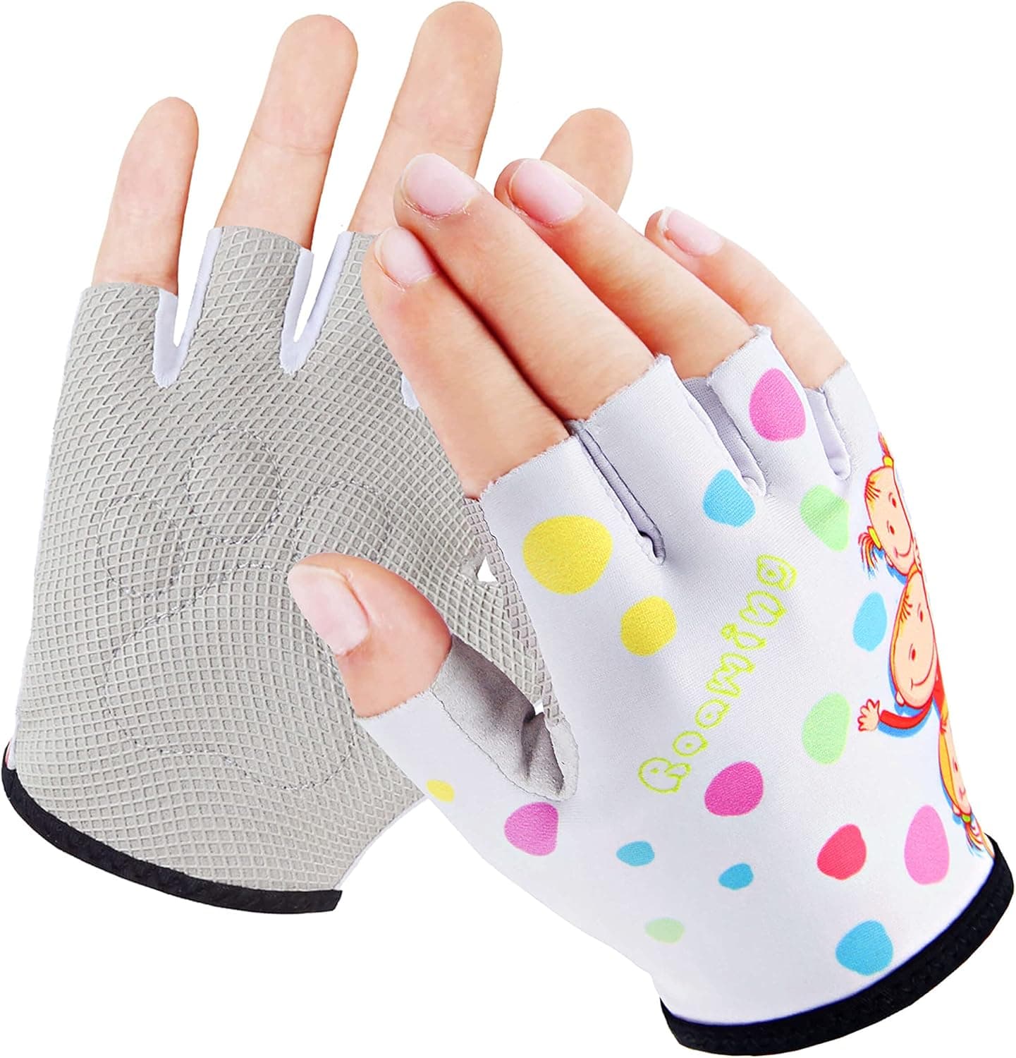 Kids Half-Finger Monkey Bar Gloves for Age 1-10 Boys Girls Climbing Biking Good Grip Control Gloves for Gymnastics Balance Boards Outdoor Sports