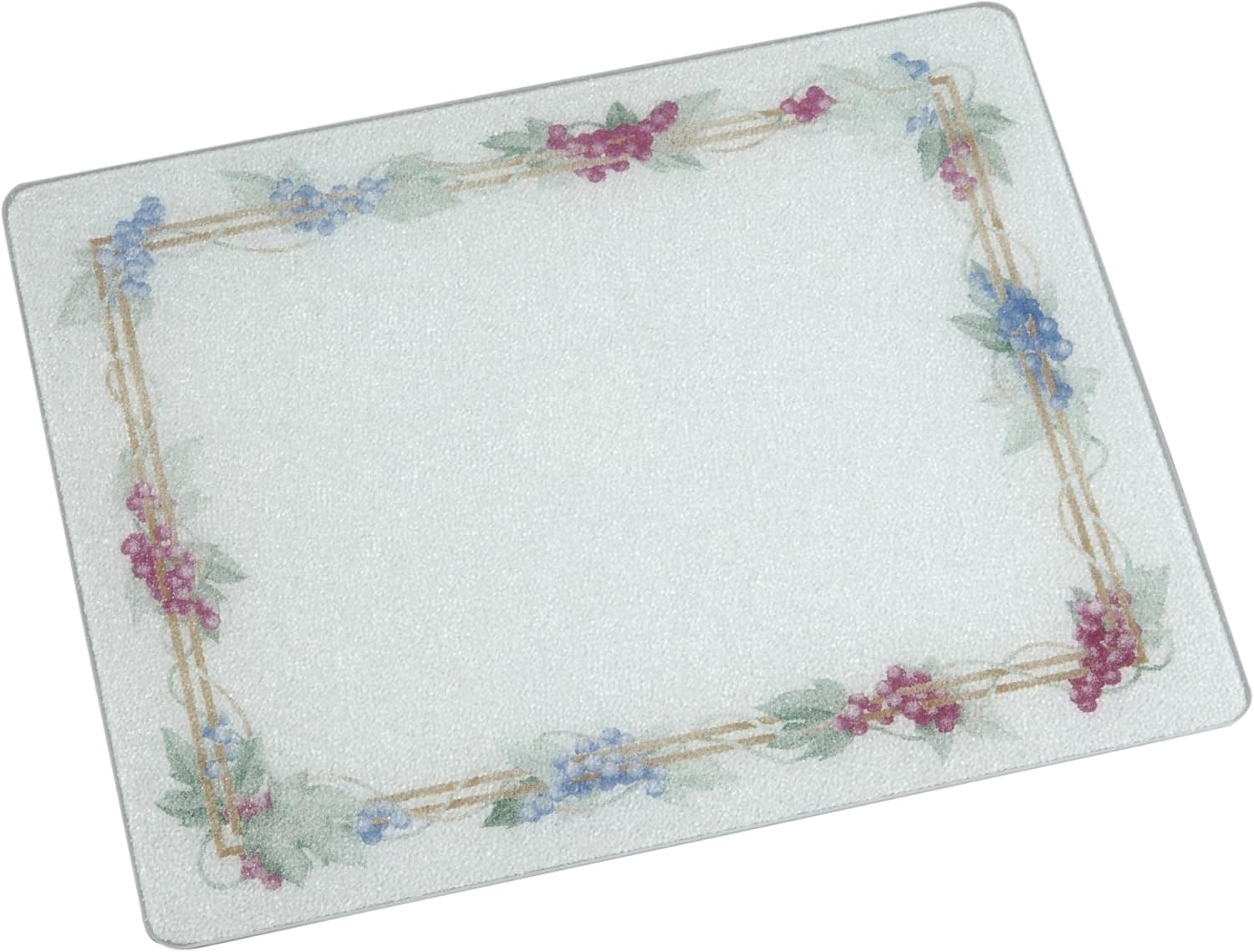 Vance Vance 20 x 16" White Grapevine Surface Saver Tempered Glass Cutting Board