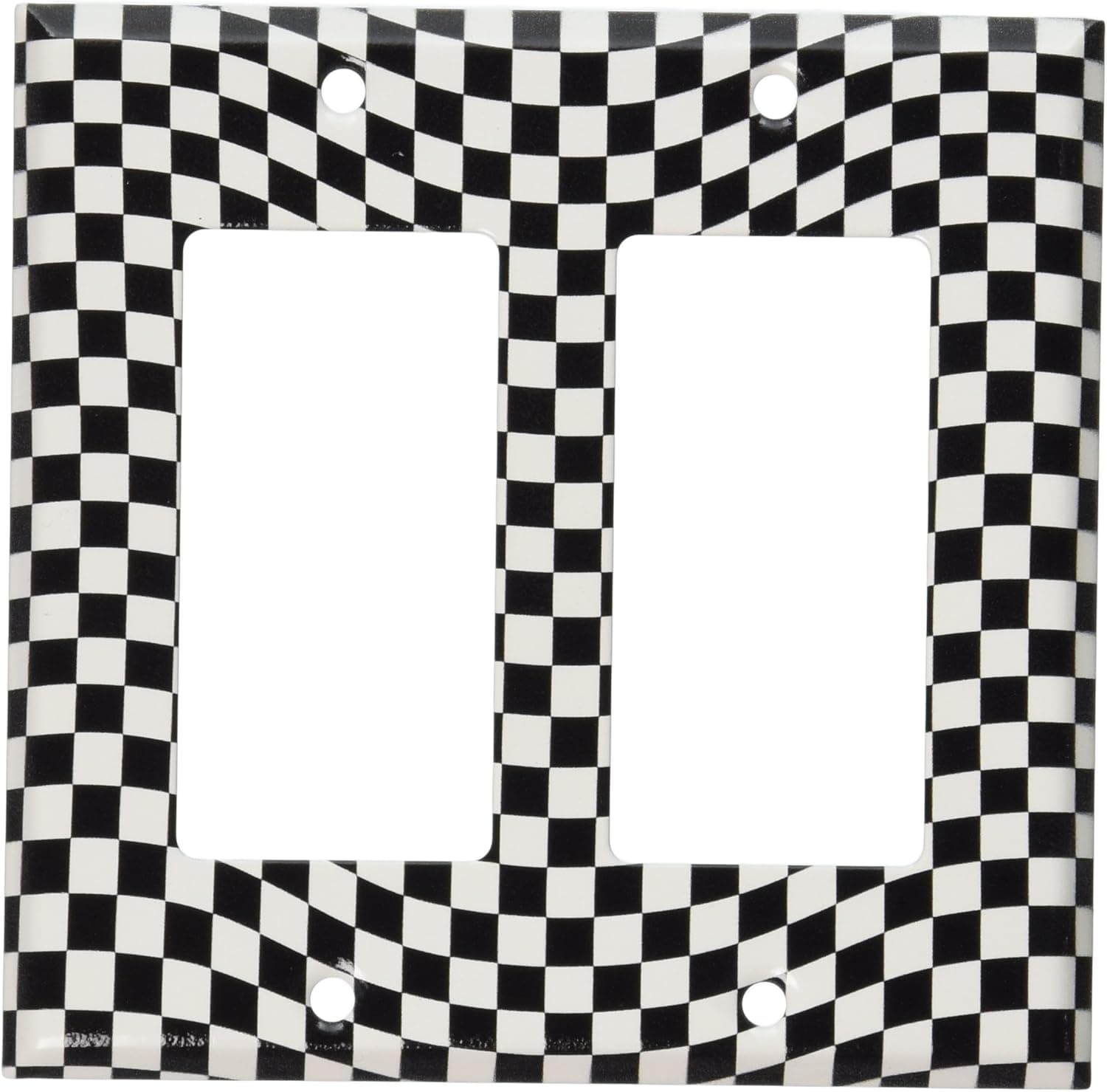 Art Plates - Checkered Flag Switch Plate - Double Rocker