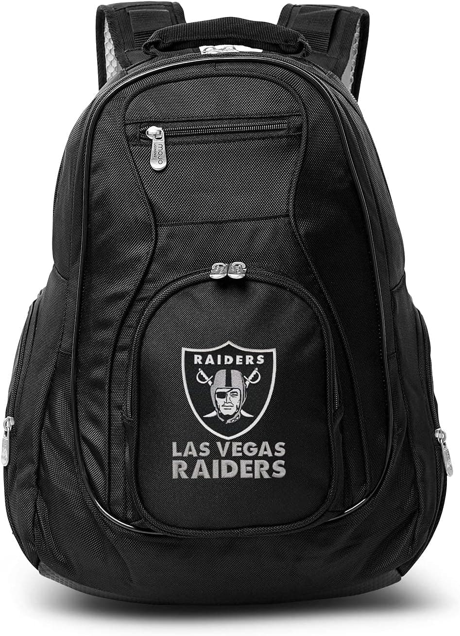 Denco Las Vegas Raiders Laptop Backpack- Fits Most 17 Inch Laptops and Tablets - Ideal for Work, Travel, School, College, and Commuting