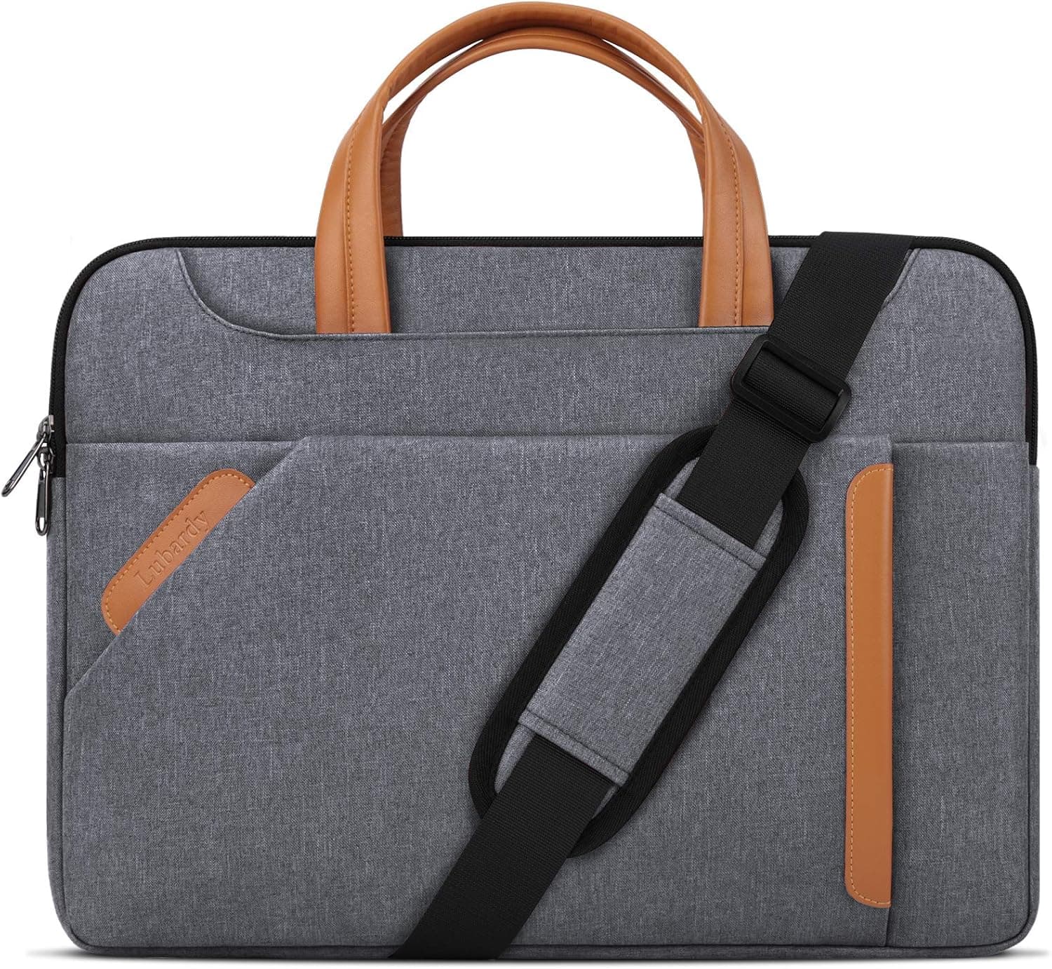 Laptop Bag 15-15.6 inch,Waterproof Laptop Sleeve Case with Shoulder Straps and Handle,Multi-functional Notebook Computer Bag for Business Casual or School,Light Grey