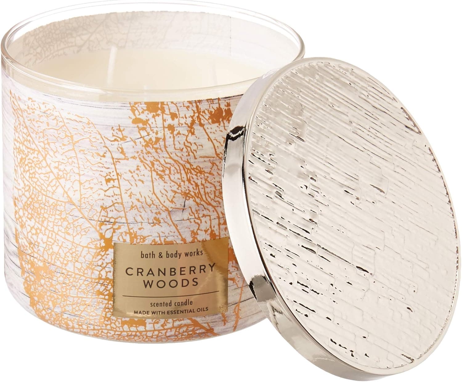 White Barn Bath and Body Works 3 Wick Scented Candle Cranberry Woods 14.5 Ounce