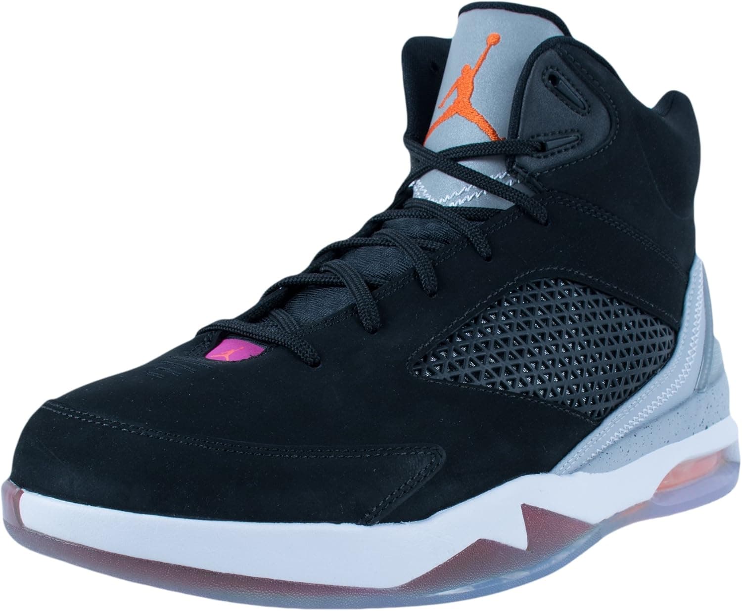 Jordan Men's Nike Air Jordan Flight Remix Basketball Shoes-Black/Gray/Pink-13