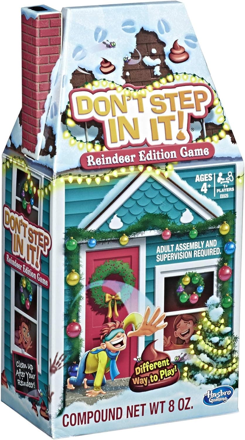 Hasbro Gaming Don't Step in It! Reindeer Edition Holiday Game for Kids Ages 4+