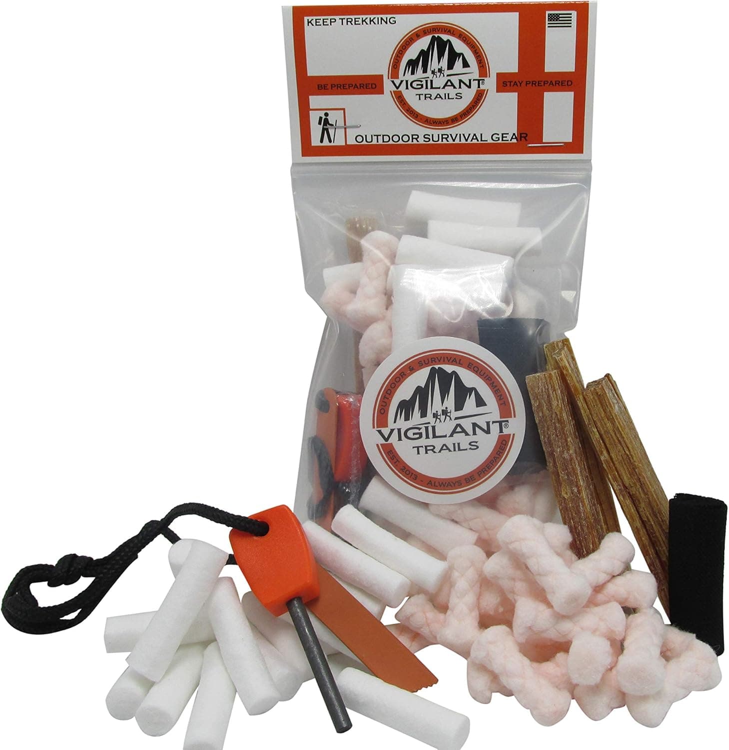 Vigilant Trails® Survival Fire, Fire Making, Hiking Gear, Bug Out Bag, Emergency Preparedness, Pocket Fire, Stage-1