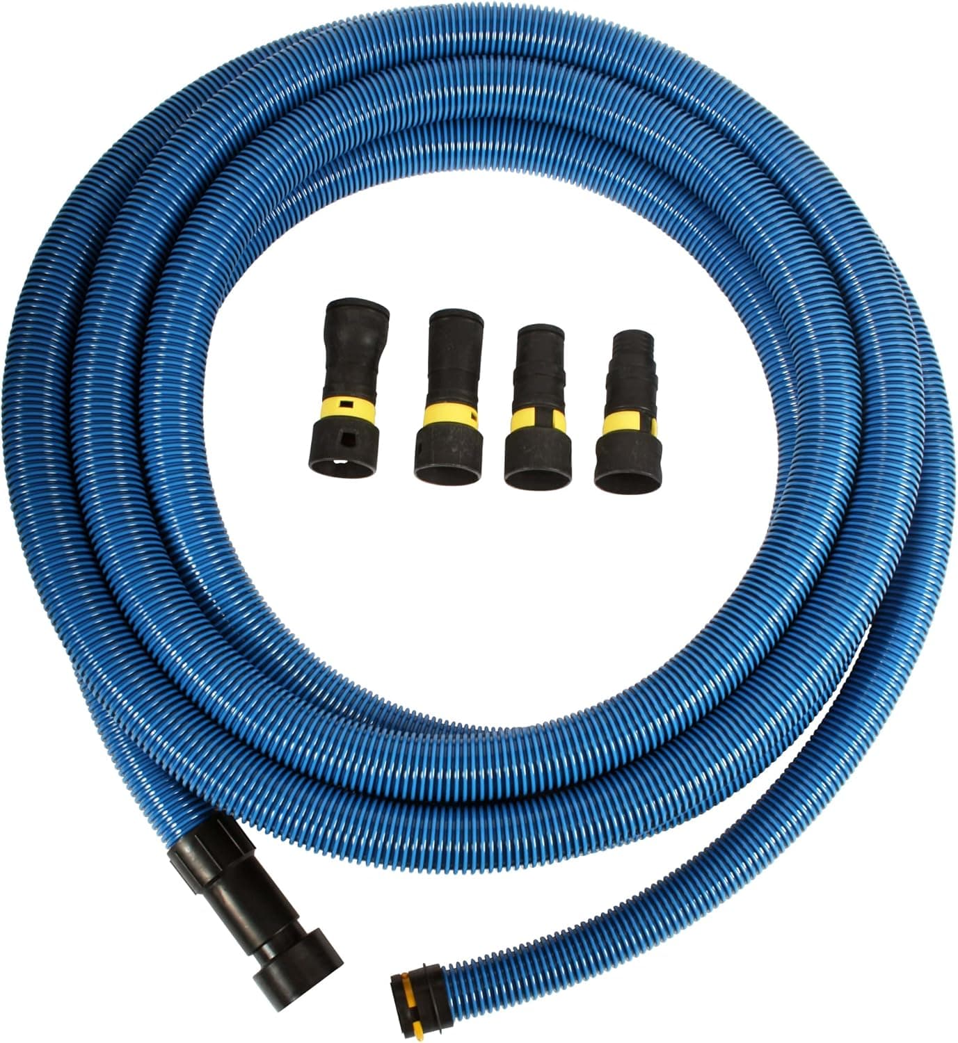 Cen-Tec Systems 95215 Antistatic Vacuum Hose and Shop Vacs with Expanded Multi-Brand Power Tool Adapter Set, 30 Ft, Blue