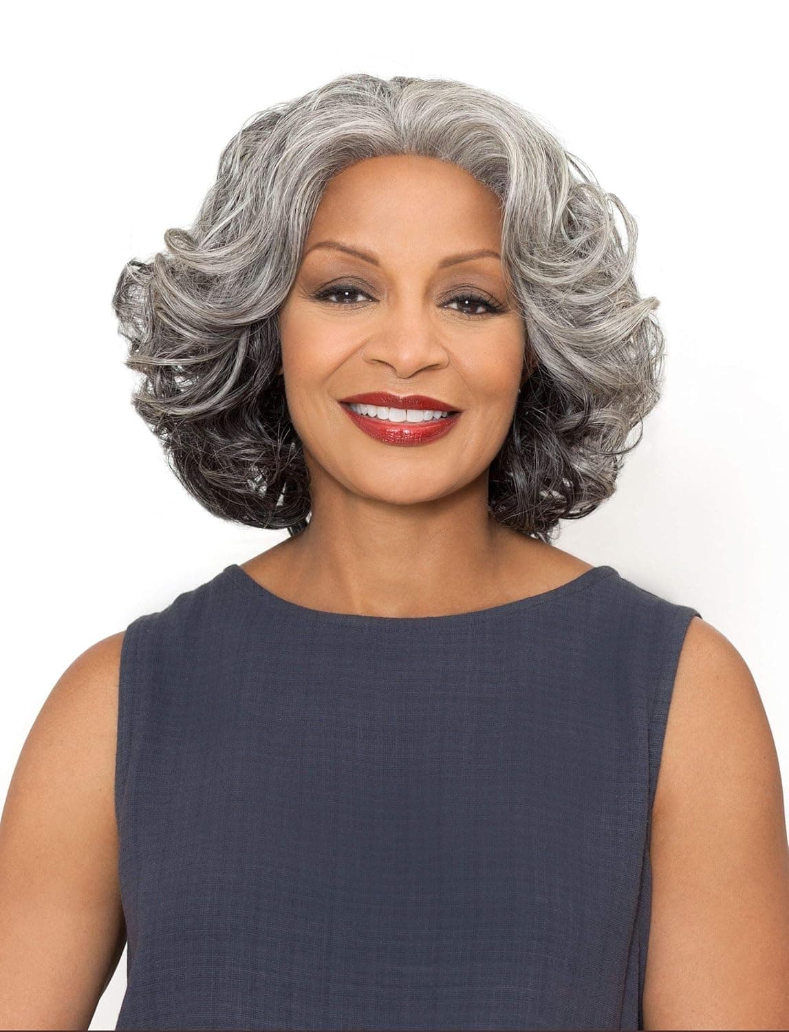 Foxy Silver (Esther) - Synthetic Lace Front Wig in 1B