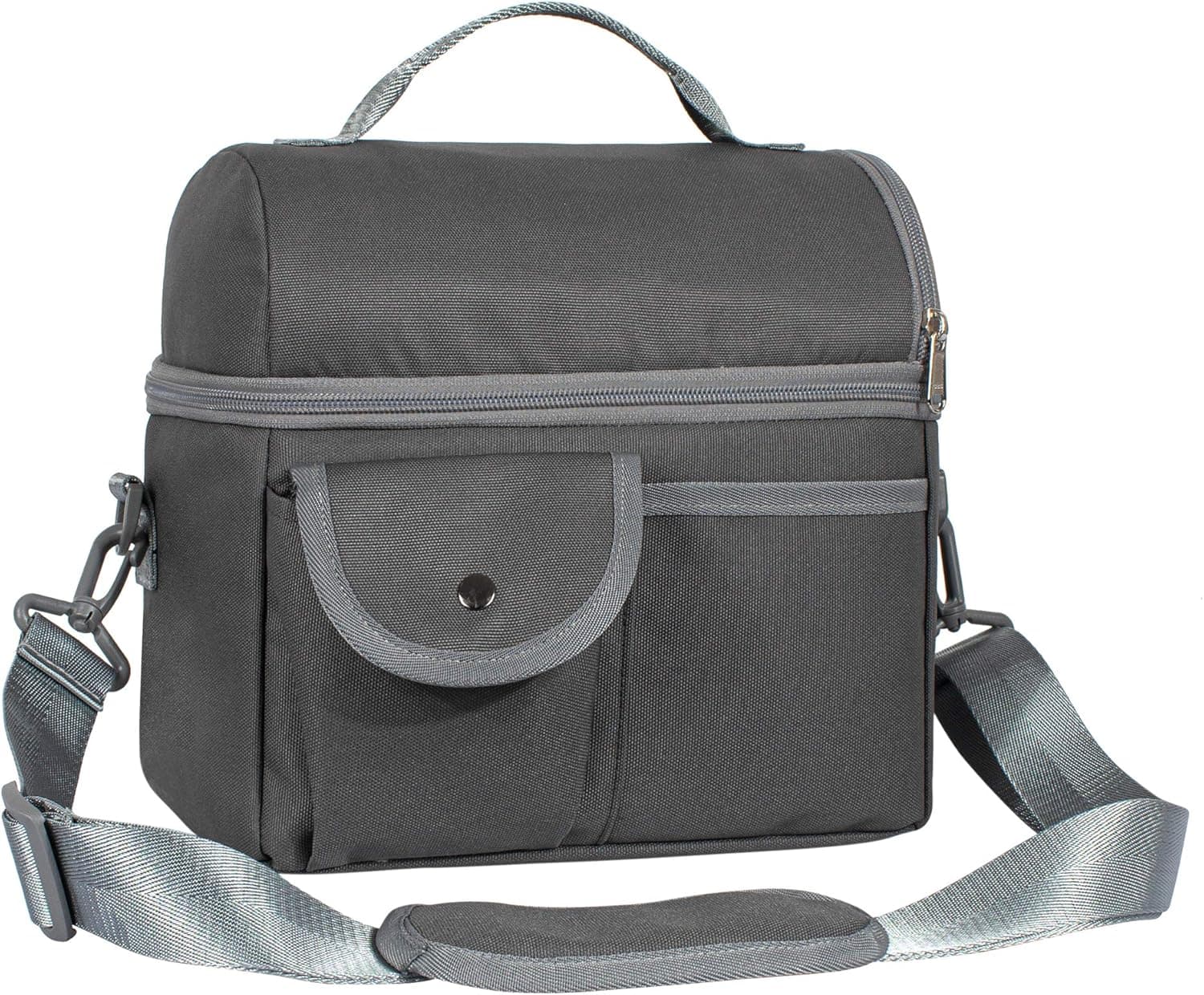 TOPERIN Lunch Box Insulated Lunch Bag for Men Women Lunch Bag for Work Dark Gray