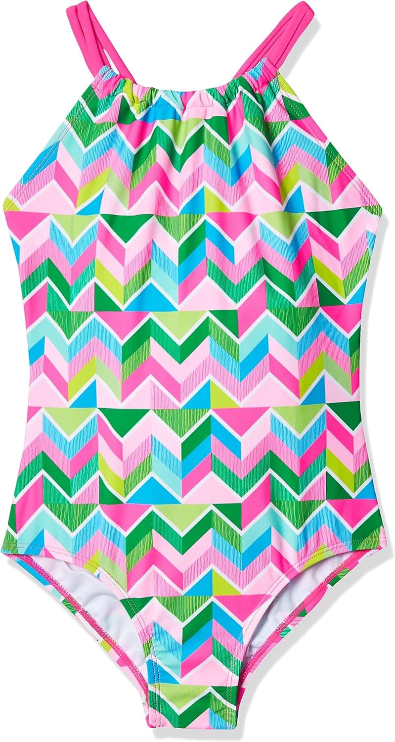 Kanu Surf Girls' Jasmine Beach Sport Halter One Piece Swimsuit
