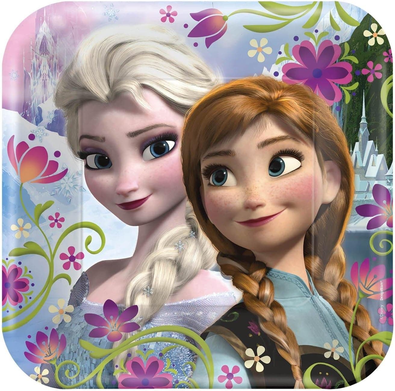 Disney's Frozen Party 9" Square Lunch/Dinner Plates (pack of 8)