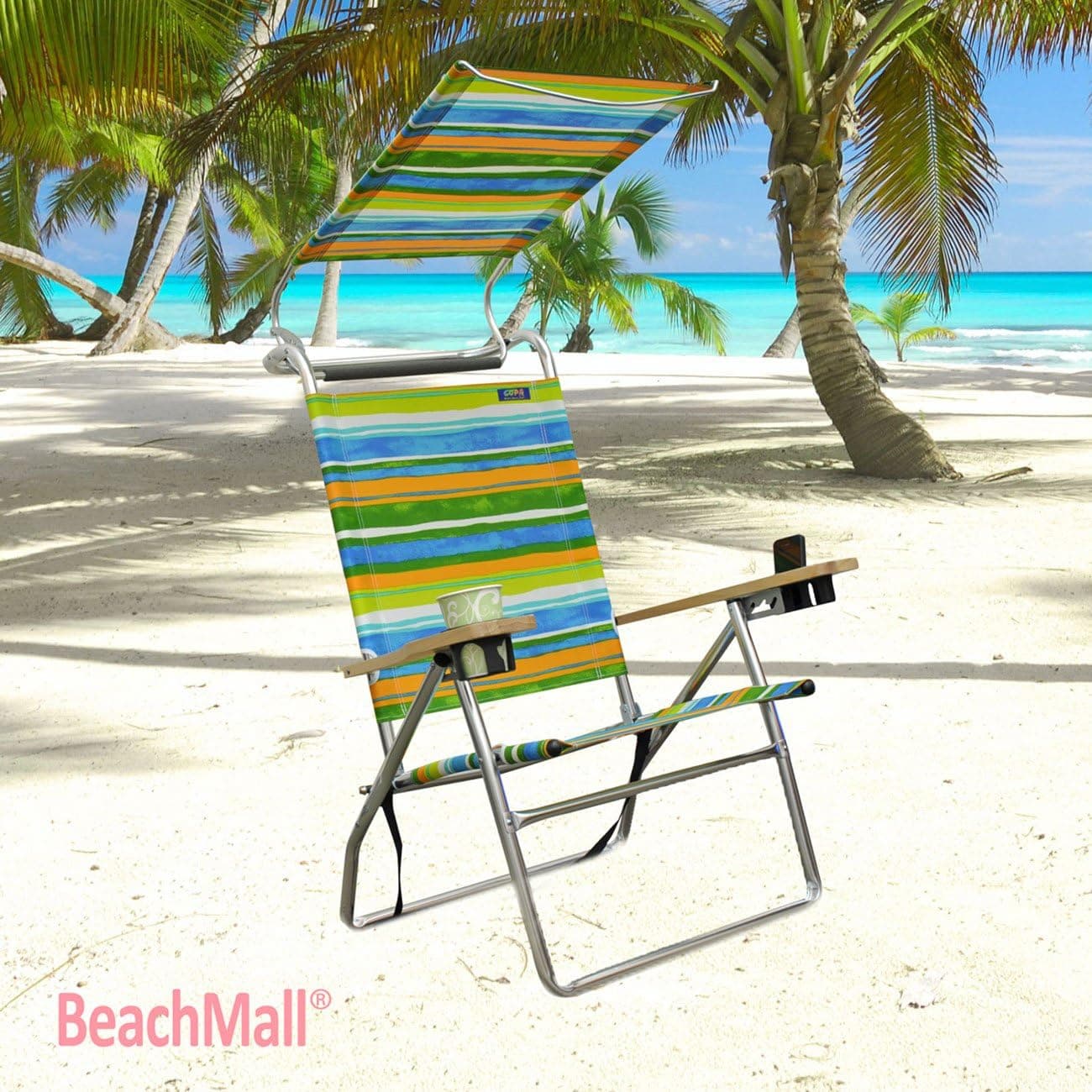 Deluxe 4 position Aluminum Beach Chair w/ Canopy