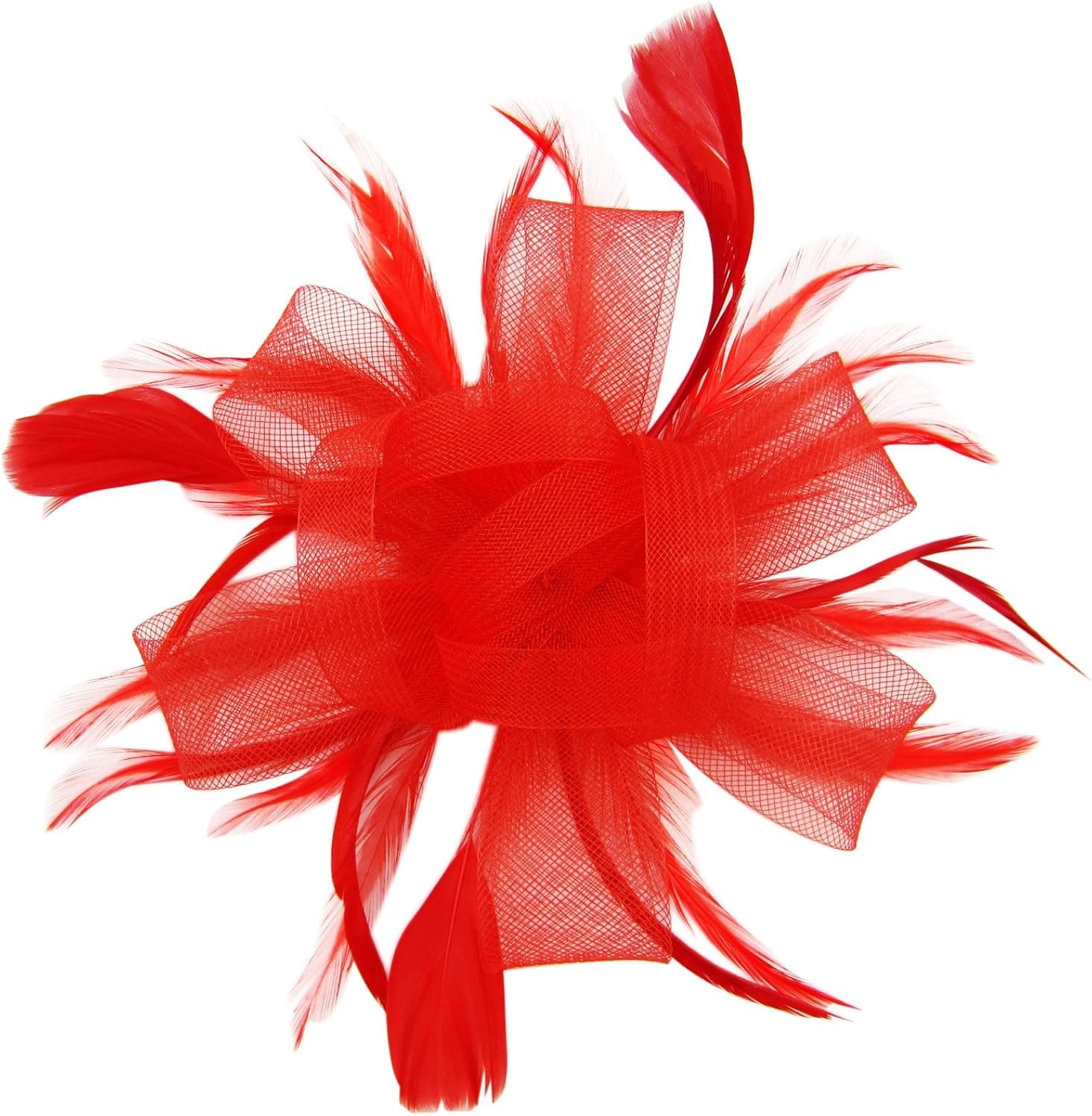 HowYouth Feather Mesh Detachable Fascinator Hat with Headband Hair Clip for Wedding Cocktail Derby Ladies Day