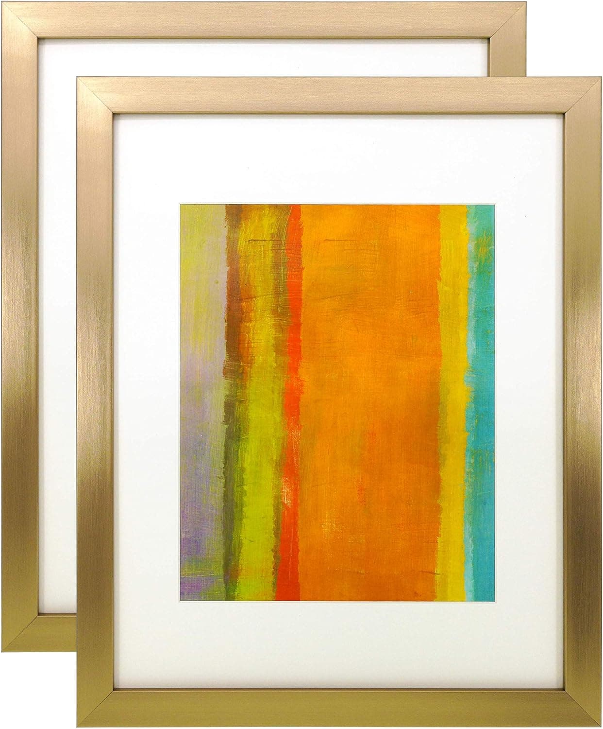 ONURI - European Design Gold Frames - (2 Pack) - 11x14 Gold Picture Frames with 8x10 Mat, Thin Golden Picture Frames