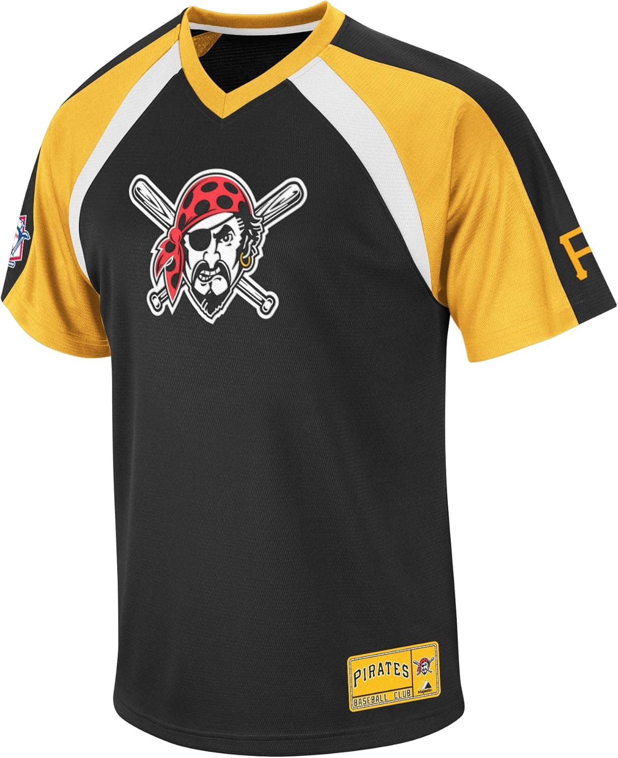 MLB Pittsburgh Pirates Jetstream V-Neck Synthetic Raglan Fashion Top Men's