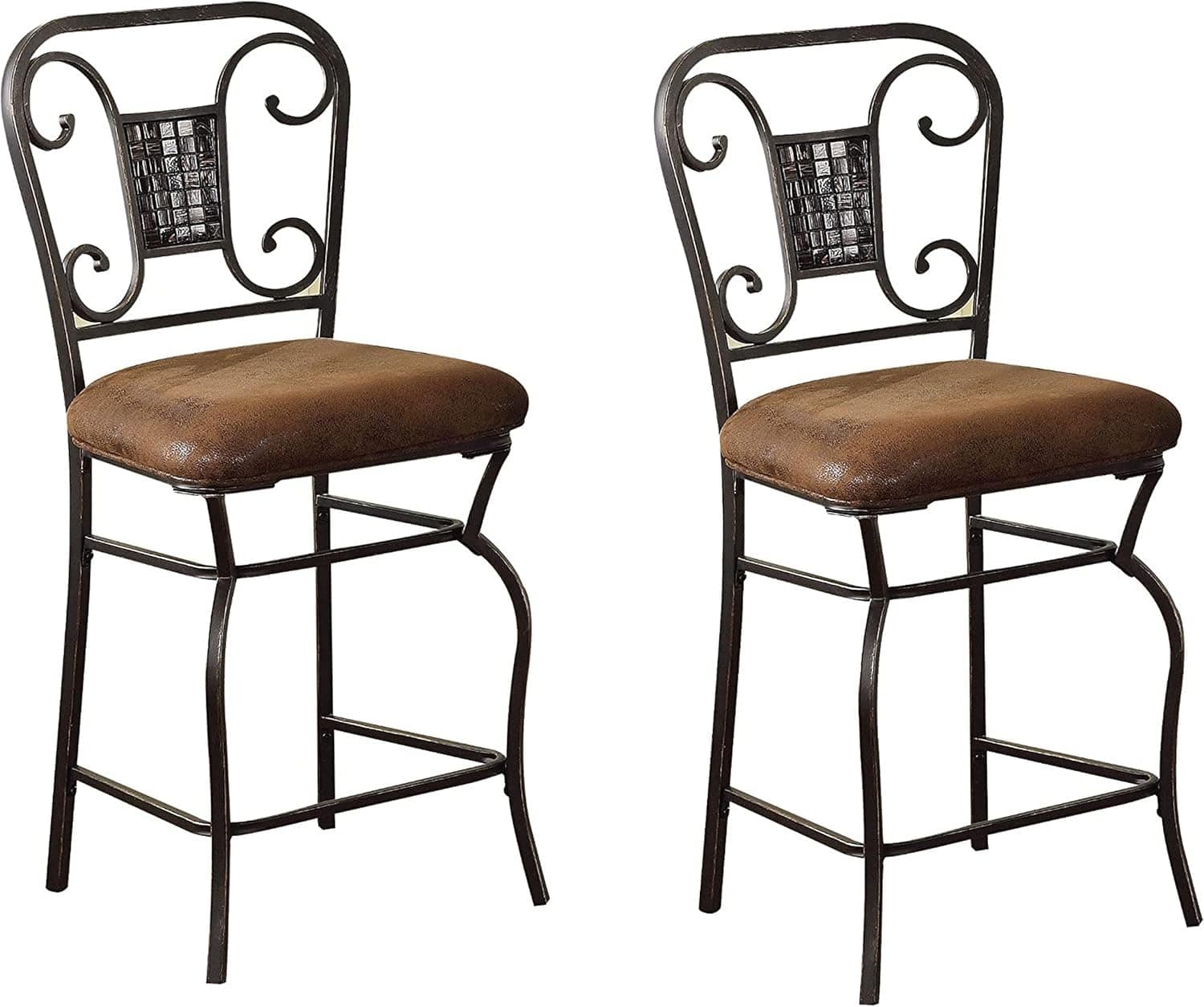 ACME Set of 2 Tavio Counter Chair, 24-Inch