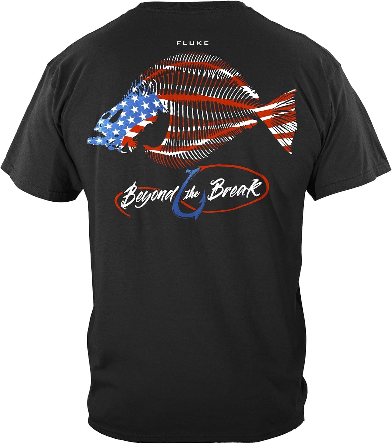 Erazor Bits Fishing Shirt, 100% Cotton Patriotic T-Shirt, American Flag Deep Sea Fishing Apparel