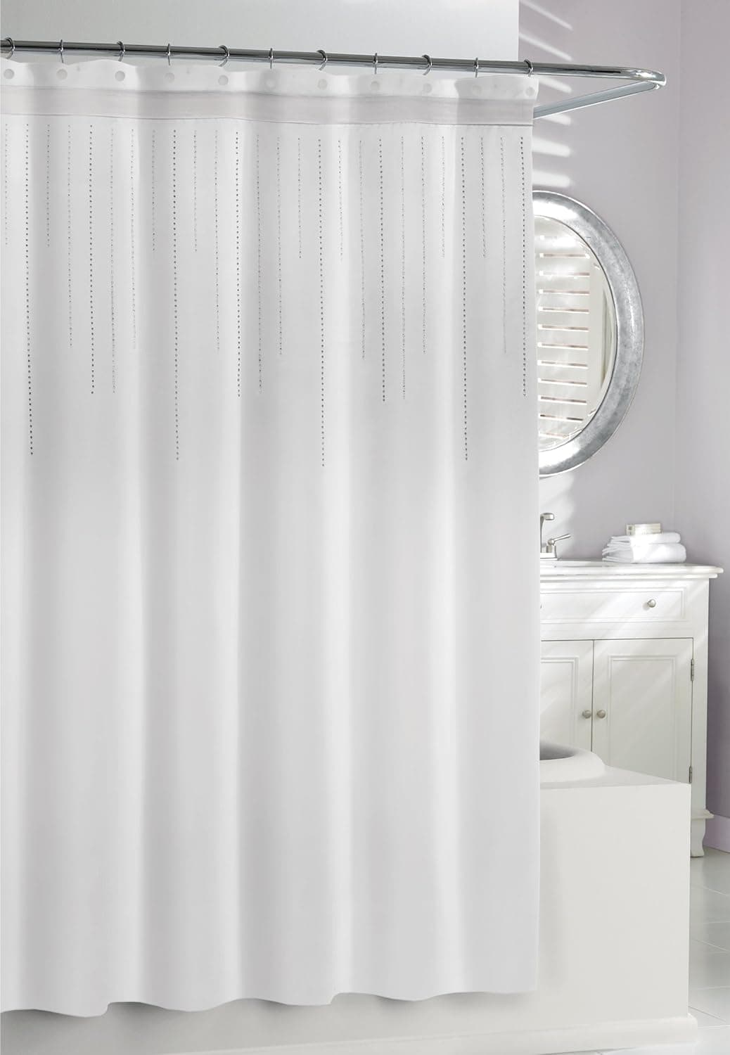 Kassatex SRS-115-W Rhinestone Shower Curtain