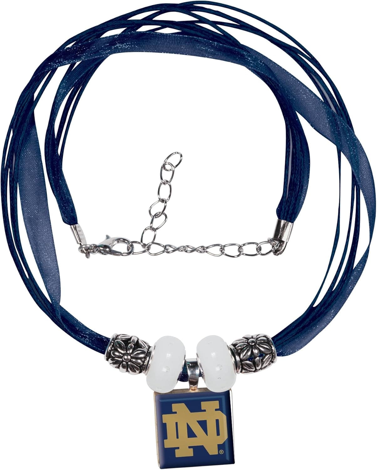 WinCraft NCAA Notre Dame Fighting Irish ND Lifetile Ribbon Necklace with Beads, One Size, Multicolor