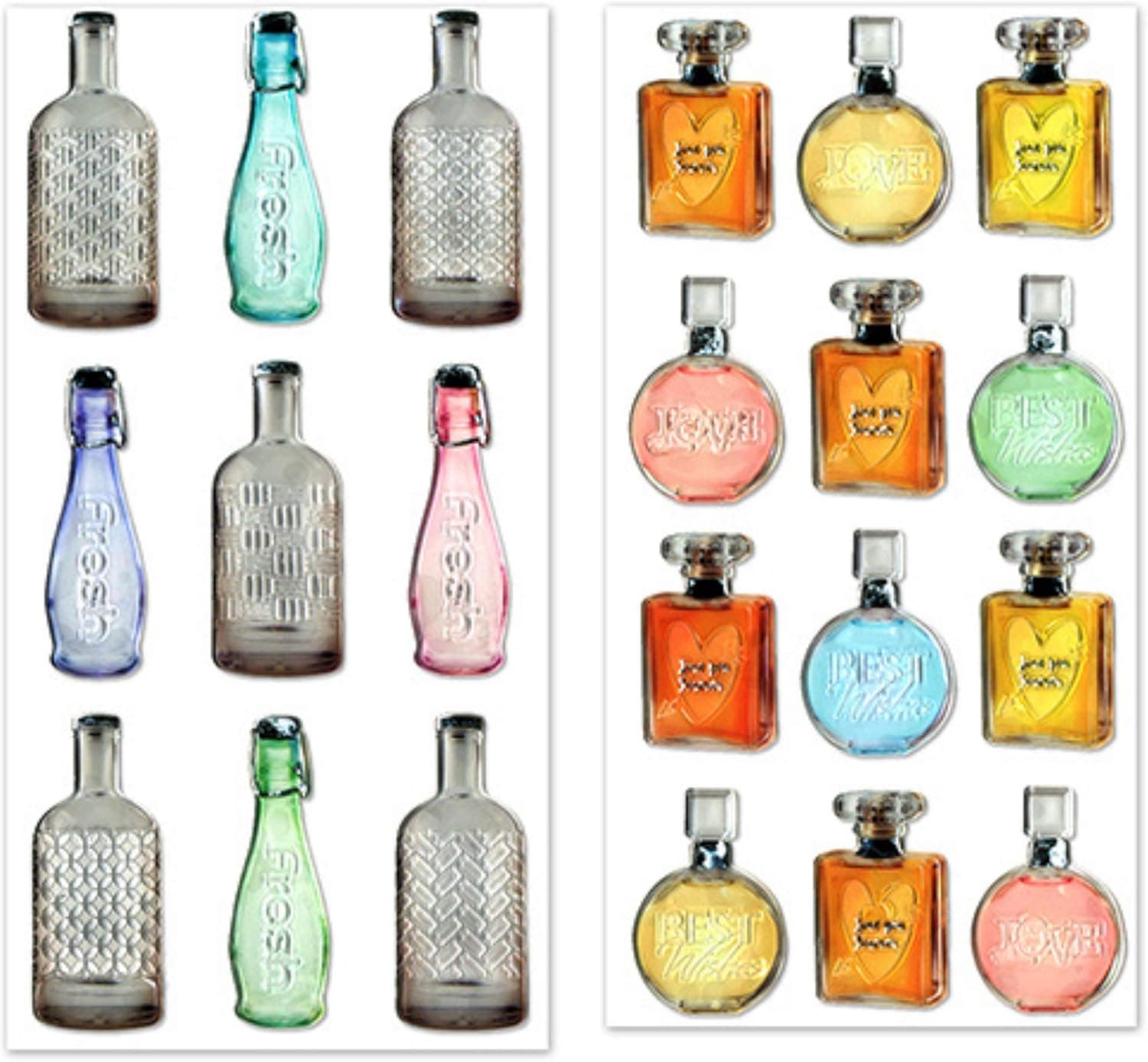 JourneyCraft - 3-Dimensional Scrapbooking Stickers | Scrapbook Kit - Vintage Collection Scrapbook Stickers | Perfect for Scrapbooking, Card Making & Paper Crafts (Vintage Bottle)