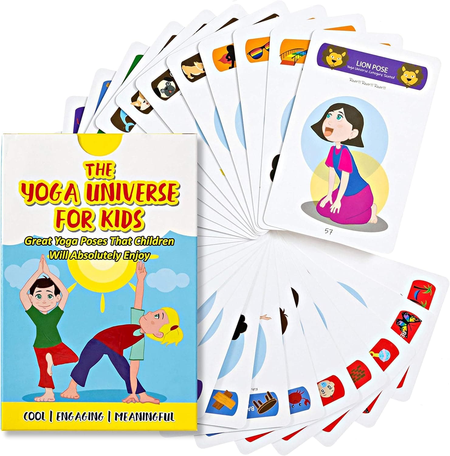 Yoga Flashcards for Children – Home, Outdoor and Classroom Awareness Activity Deck; Mindfulness Kiddie Card, Emotional and Physical Balance; Family Bonding Asanas Guide; Kids Posture Illustration