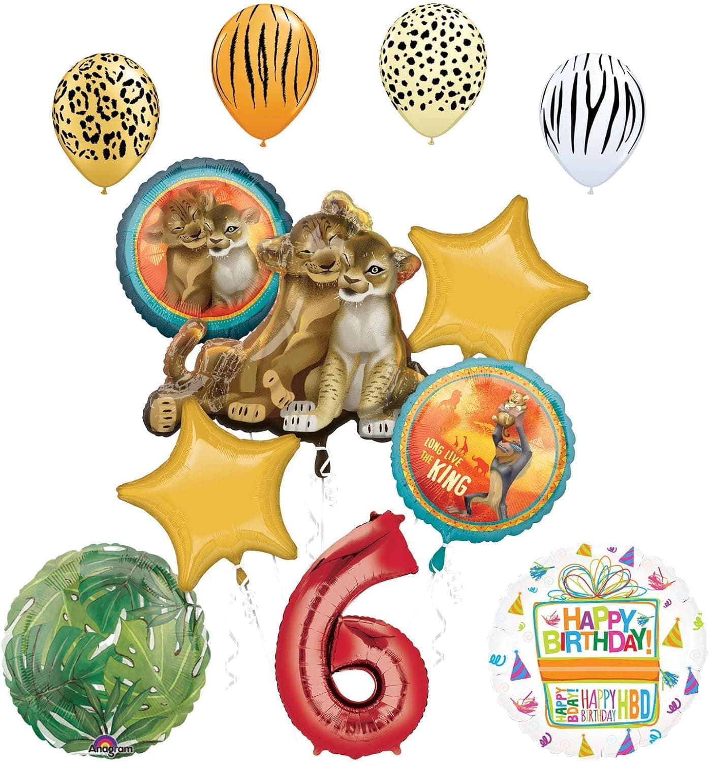 Lion King Party Supplies 6th Birthday Balloon Bouquet Decorations