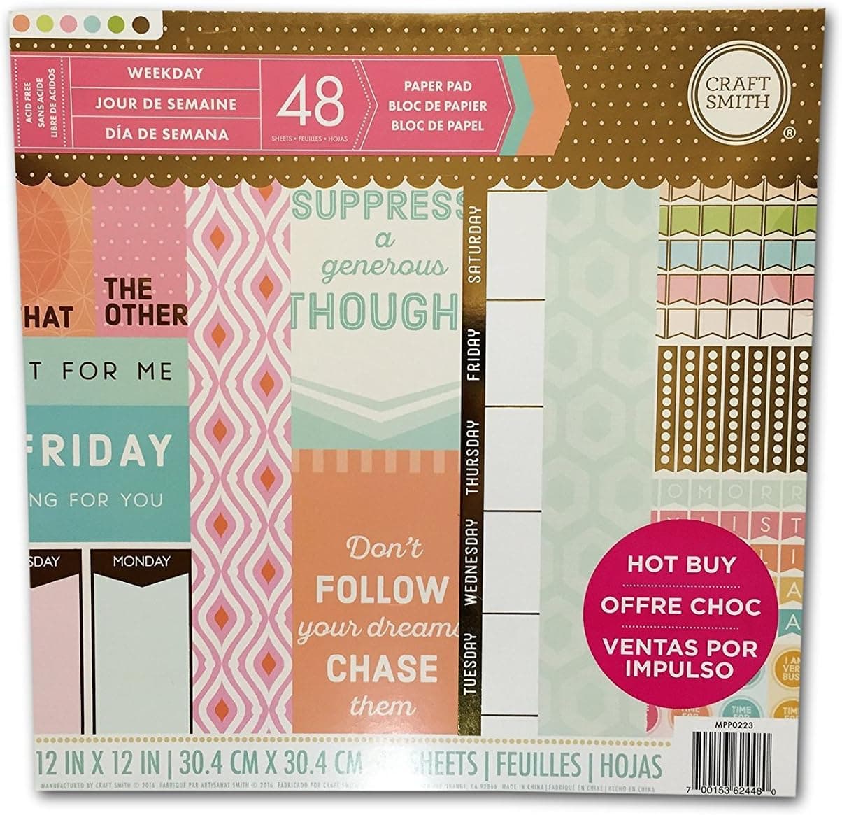 Craft Smith Weekday Paper Pad
