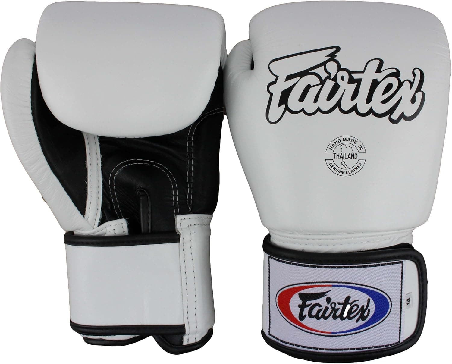 Fairtex Thai Style Training Gloves-White/Black-12oz.