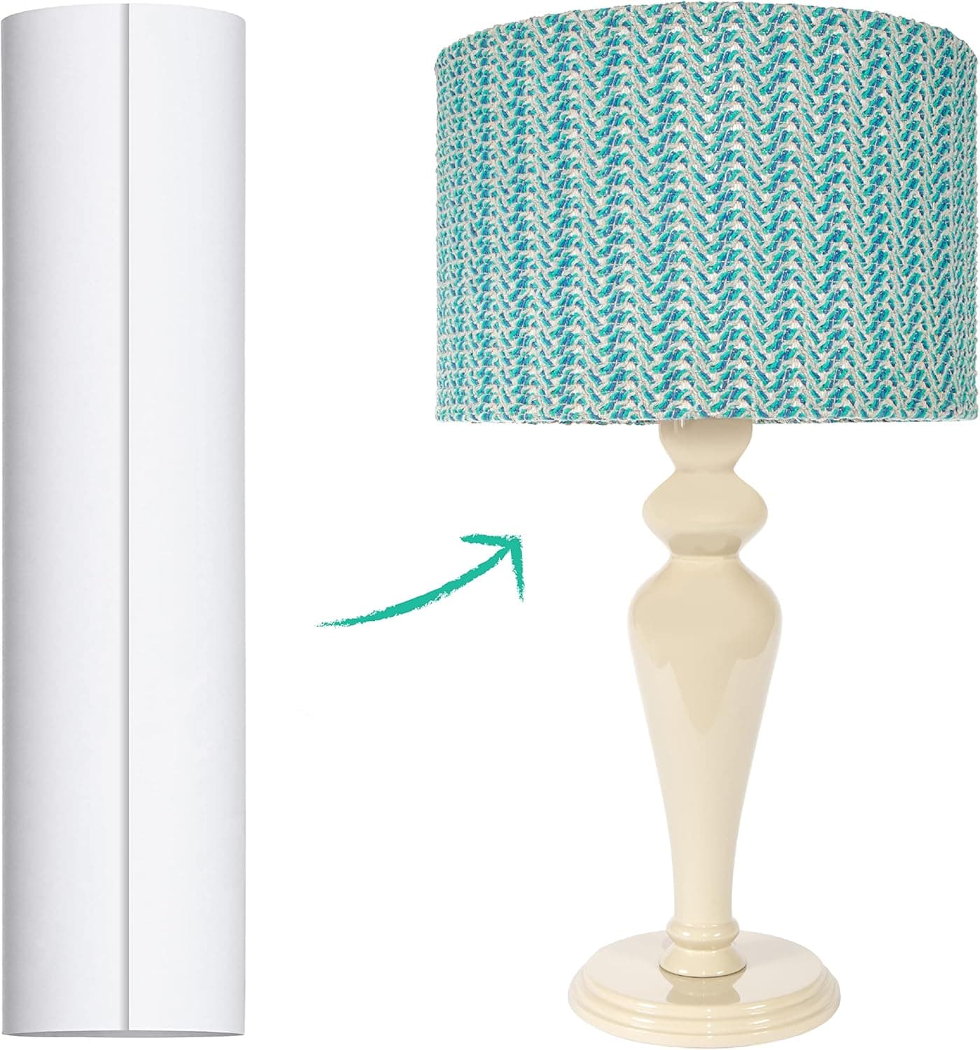 I Like That Lamp Styrene Sheet for Lampshade (10" Height x 180" Length) - Adhesive Roll for DIY Round Drum Lamp Shade - Repair Damaged Shades - Make a New Lampshade - Compatible With All Materials