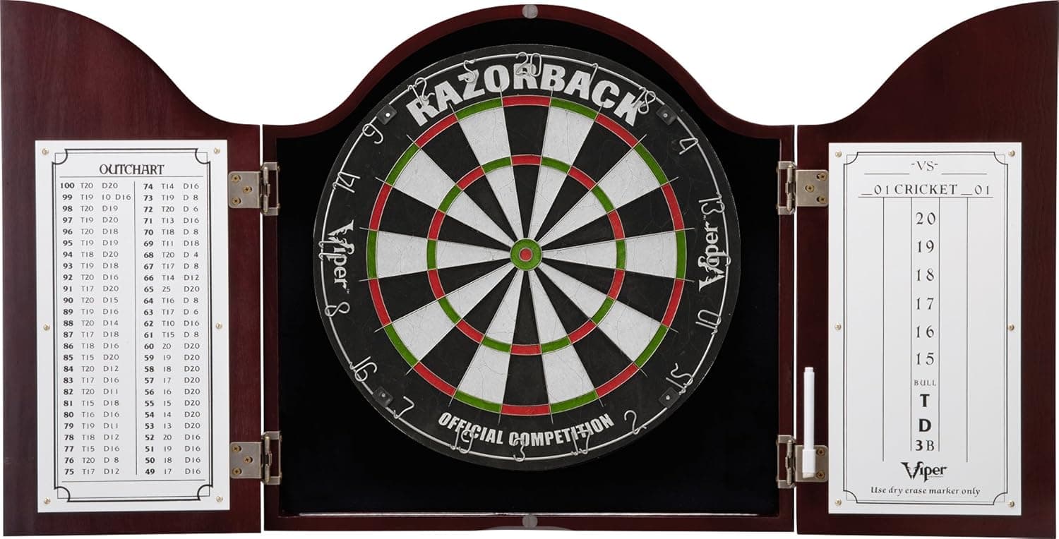 Viper Cambridge Sisal/Bristle Steel Tip Dartboard & Cabinet Bundle