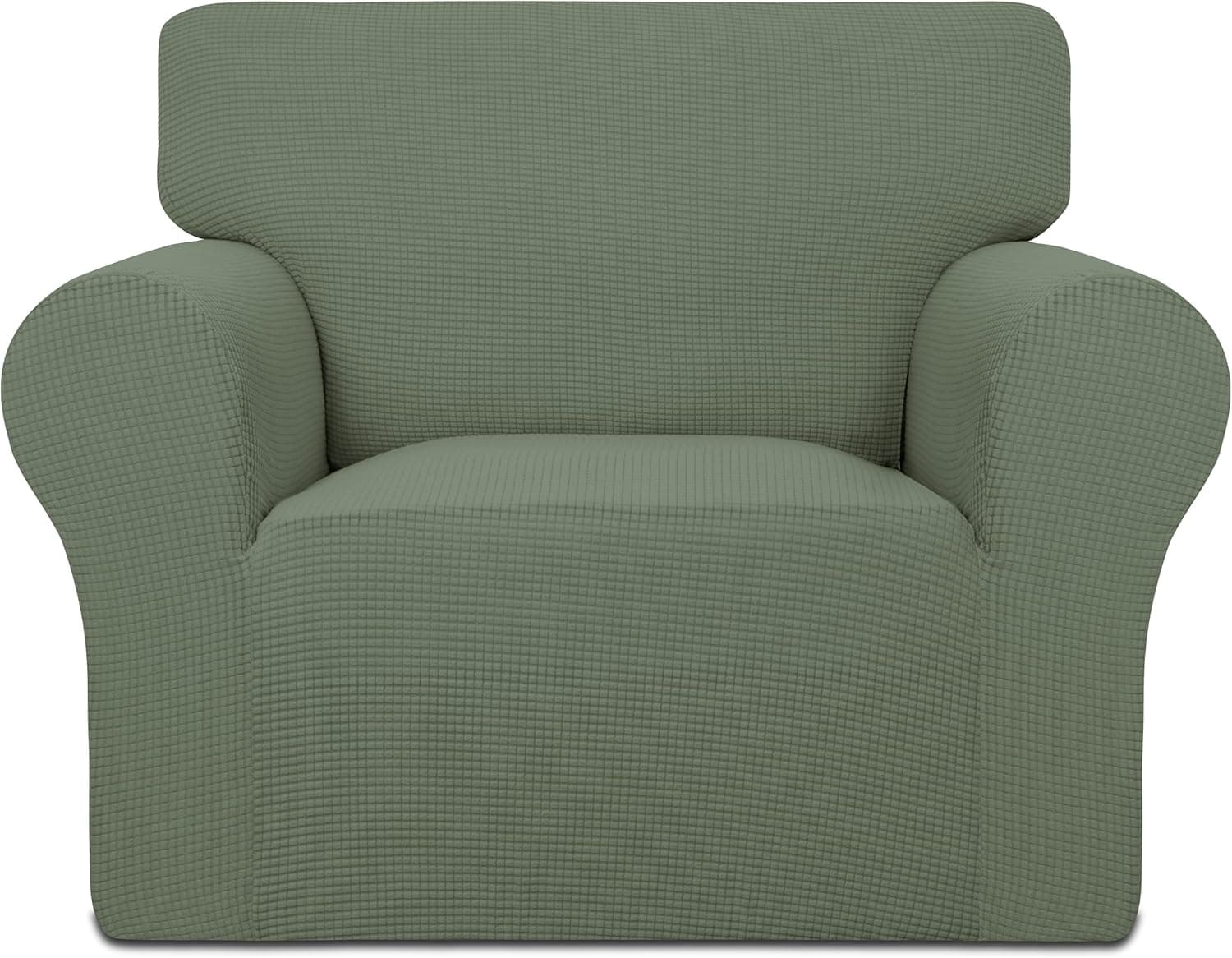 Stretch Armchair Cover Danabest 1-Piece Jacquard Couch Covers Sofa Slipcover Covers Washable Couch Cover Furniture Protector for Living Room(Greyisk Green,Armchair)