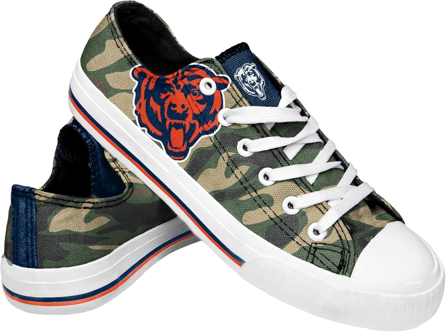 FOCO Women's NFL Camo Low Top Canvas Sneakers Shoes