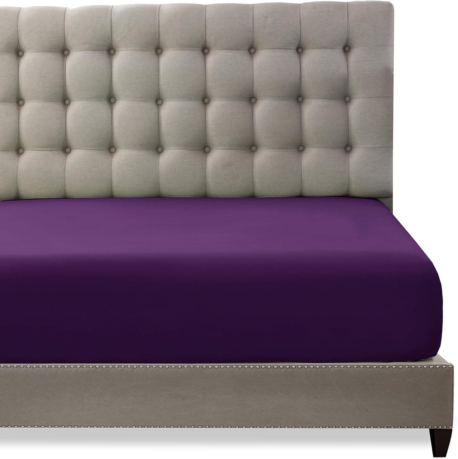 Toodou Soft Brushed Microfiber Purple Full Size Fitted Sheet-Comfortable and Durable Fitted Sheets-The Mattress Covers are Made of Premium Fabric and Have Great Breathability